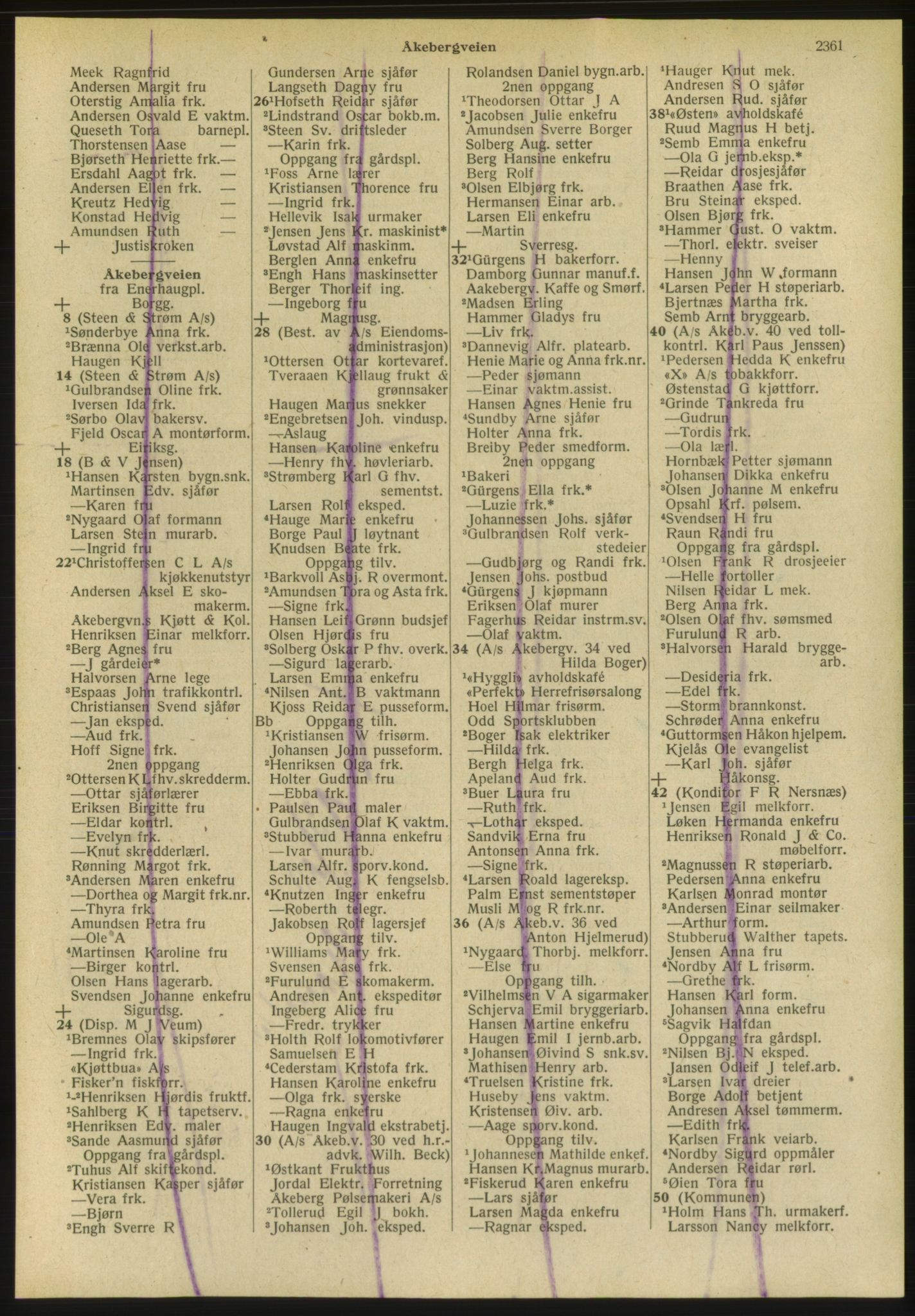 Kristiania/Oslo adressebok, PUBL/-, 1951, s. 2361