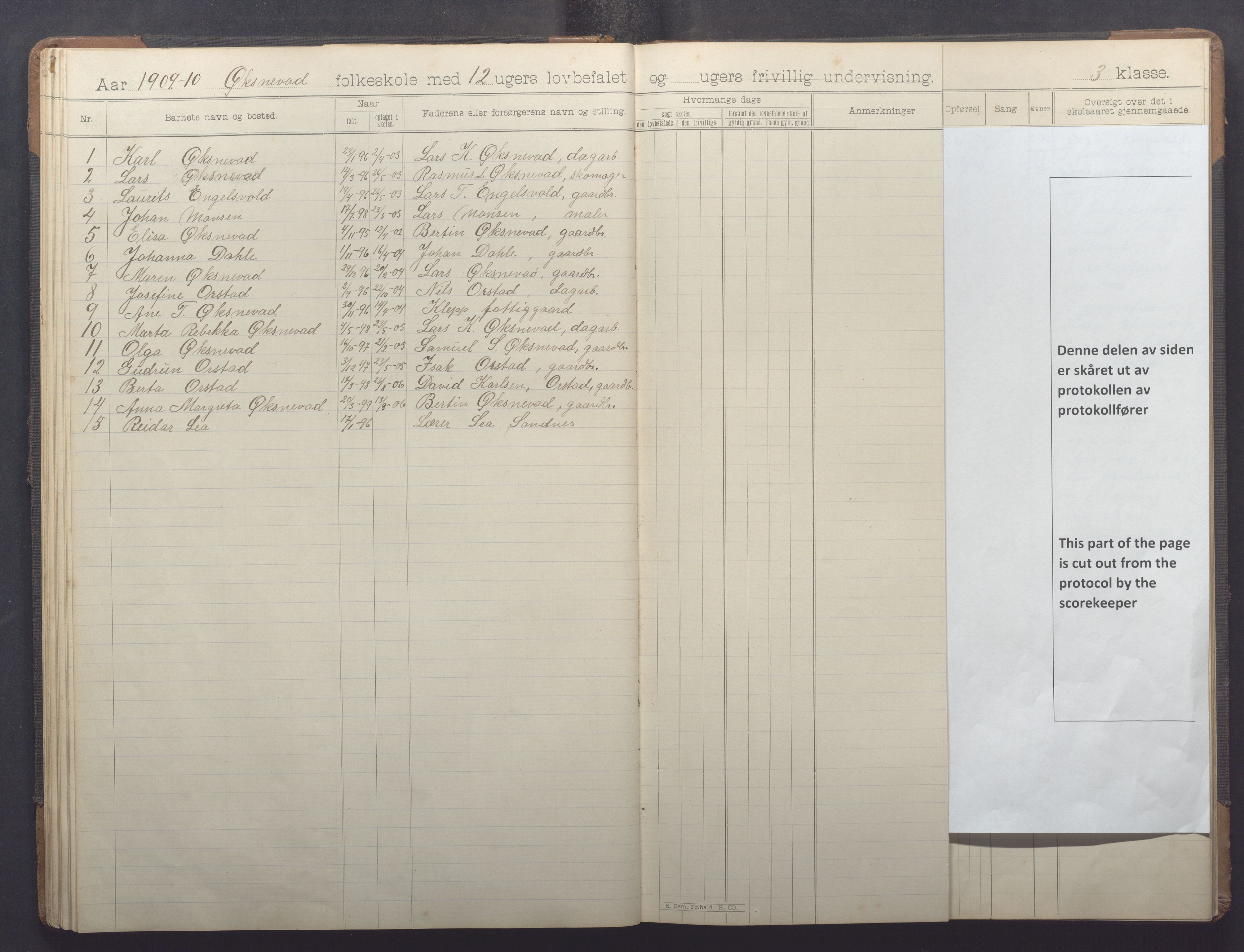 Klepp kommune - Engelsvoll skole, IKAR/K-100299/H/L0001: Skoleprotokoll, 1908-1918, s. 36