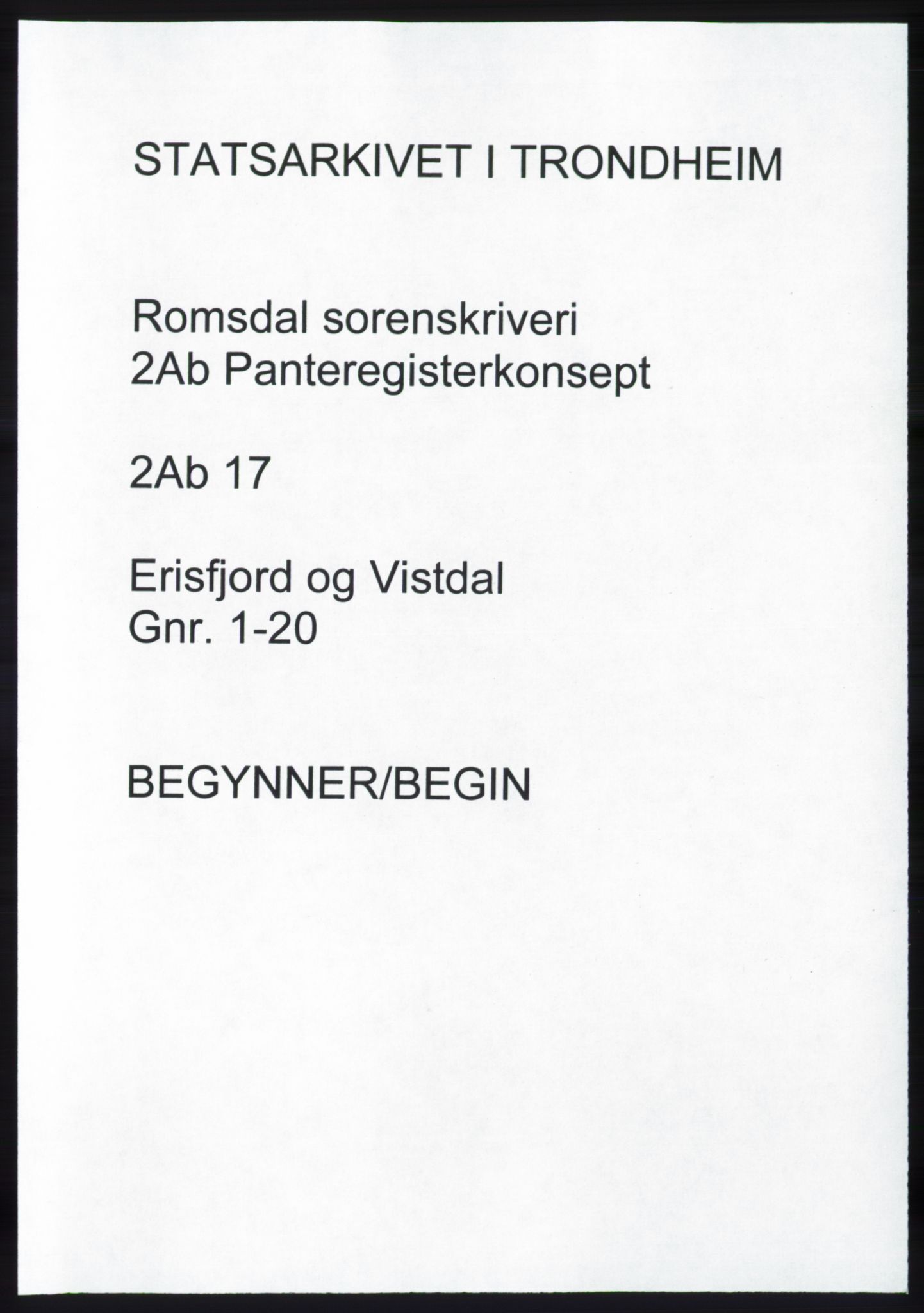 Romsdal sorenskriveri, SAT/A-4149/1/2/2Ab/L0017: Panteregister nr. 17