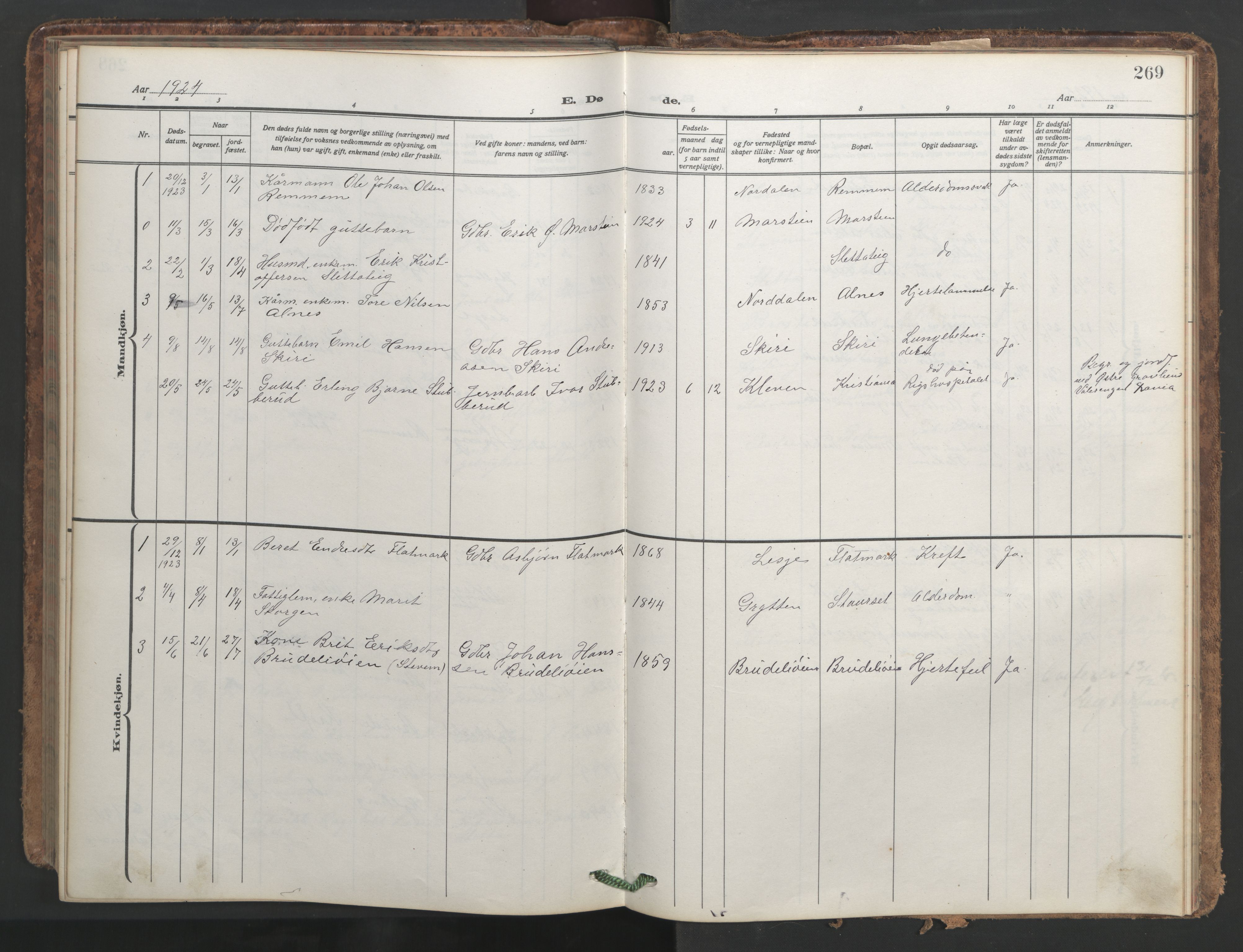 Ministerialprotokoller, klokkerbøker og fødselsregistre - Møre og Romsdal, AV/SAT-A-1454/546/L0597: Klokkerbok nr. 546C03, 1921-1959, s. 269