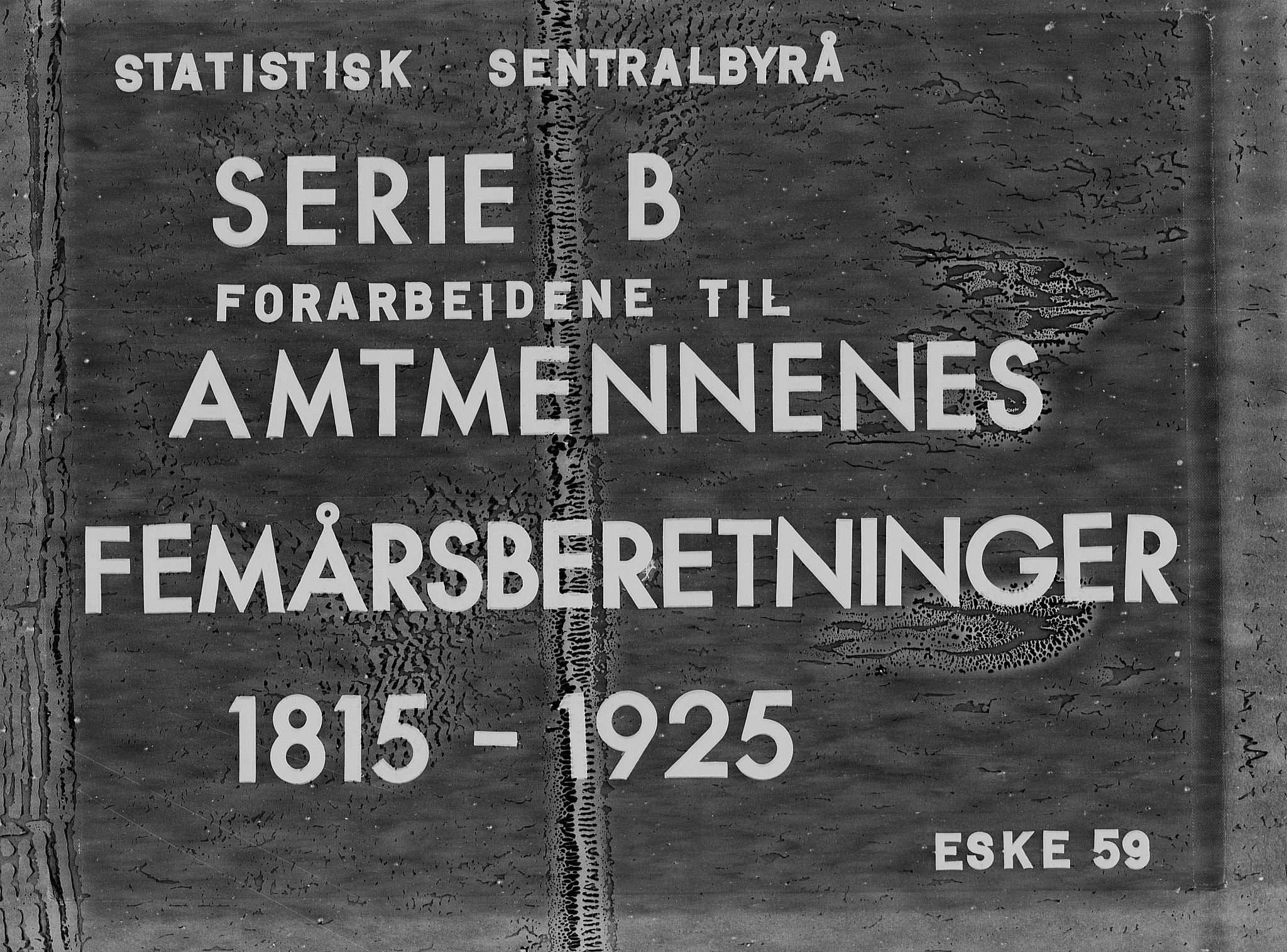 Statistisk sentralbyrå, Næringsøkonomiske emner, Generelt - Amtmennenes femårsberetninger, RA/S-2233/F/Fa/L0059: --, 1876-1885, s. 1