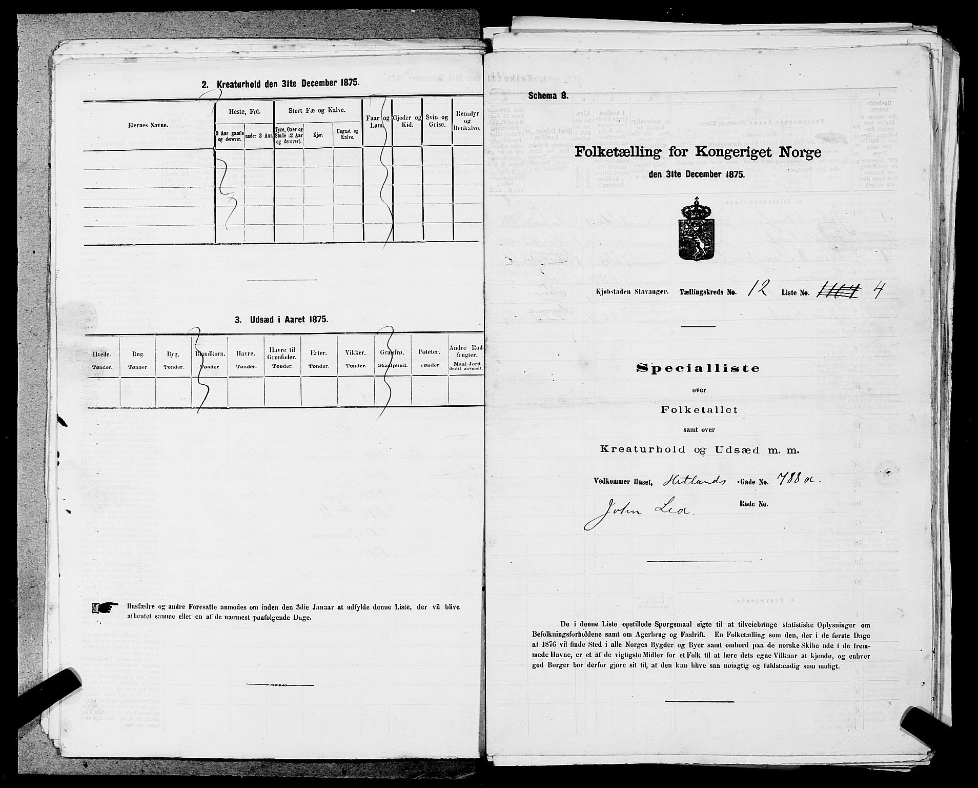 SAST, Folketelling 1875 for 1103 Stavanger kjøpstad, 1875, s. 2280