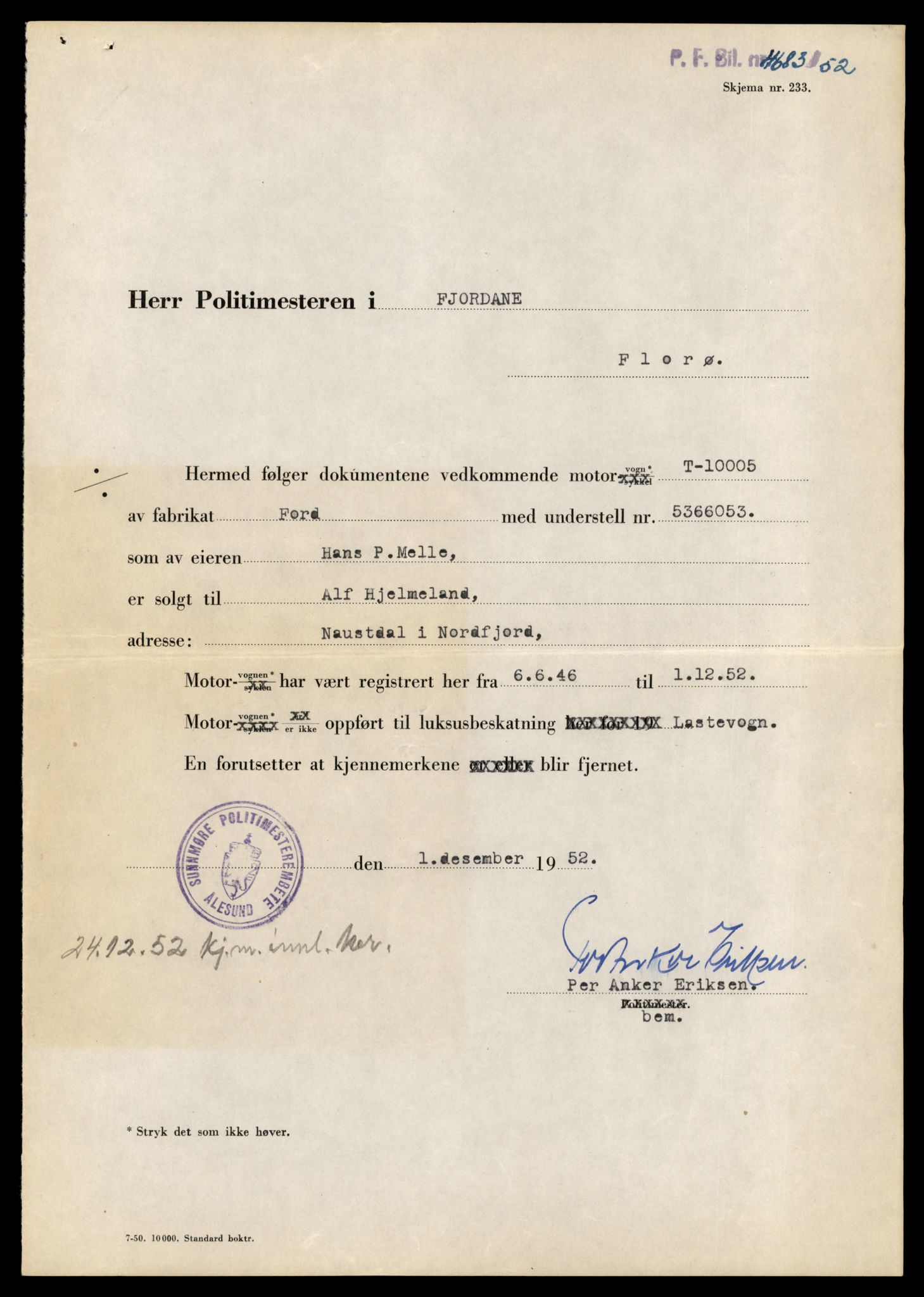 Møre og Romsdal vegkontor - Ålesund trafikkstasjon, AV/SAT-A-4099/F/Fe/L0034: Registreringskort for kjøretøy T 12500 - T 12652, 1927-1998, s. 2921
