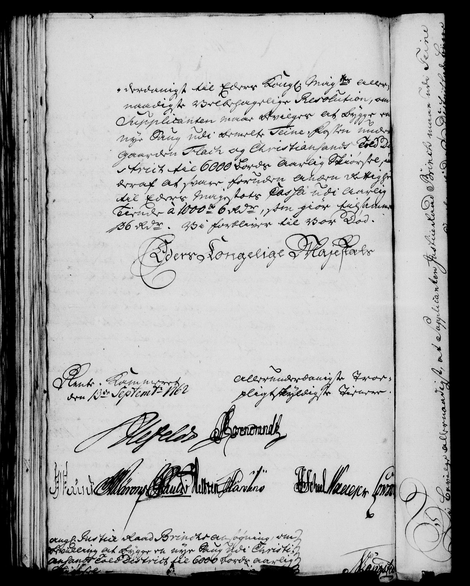 Rentekammeret, Kammerkanselliet, RA/EA-3111/G/Gf/Gfa/L0044: Norsk relasjons- og resolusjonsprotokoll (merket RK 52.44), 1762, s. 424