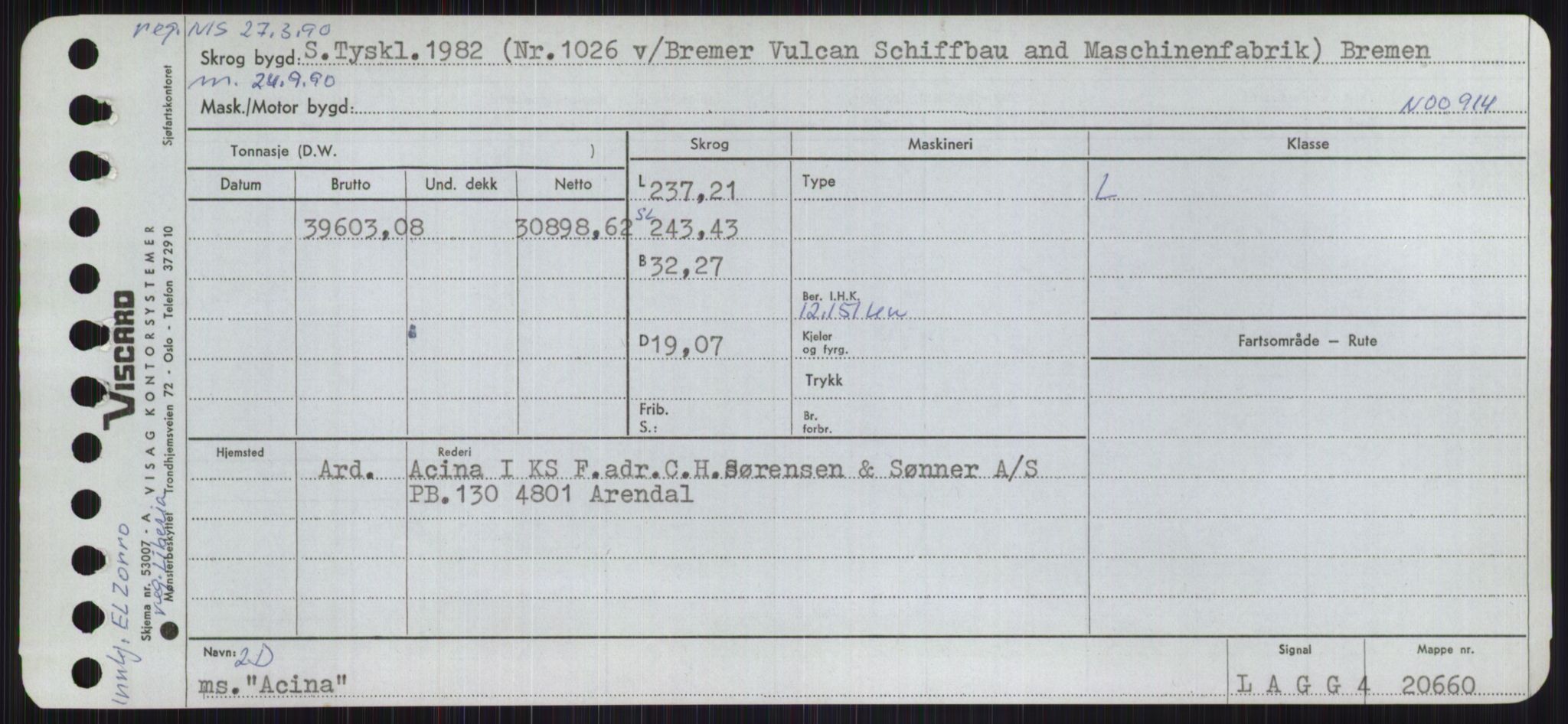 Sjøfartsdirektoratet med forløpere, Skipsmålingen, RA/S-1627/H/Ha/L0001/0001: Fartøy, A-Eig / Fartøy A-Bjøn, s. 9