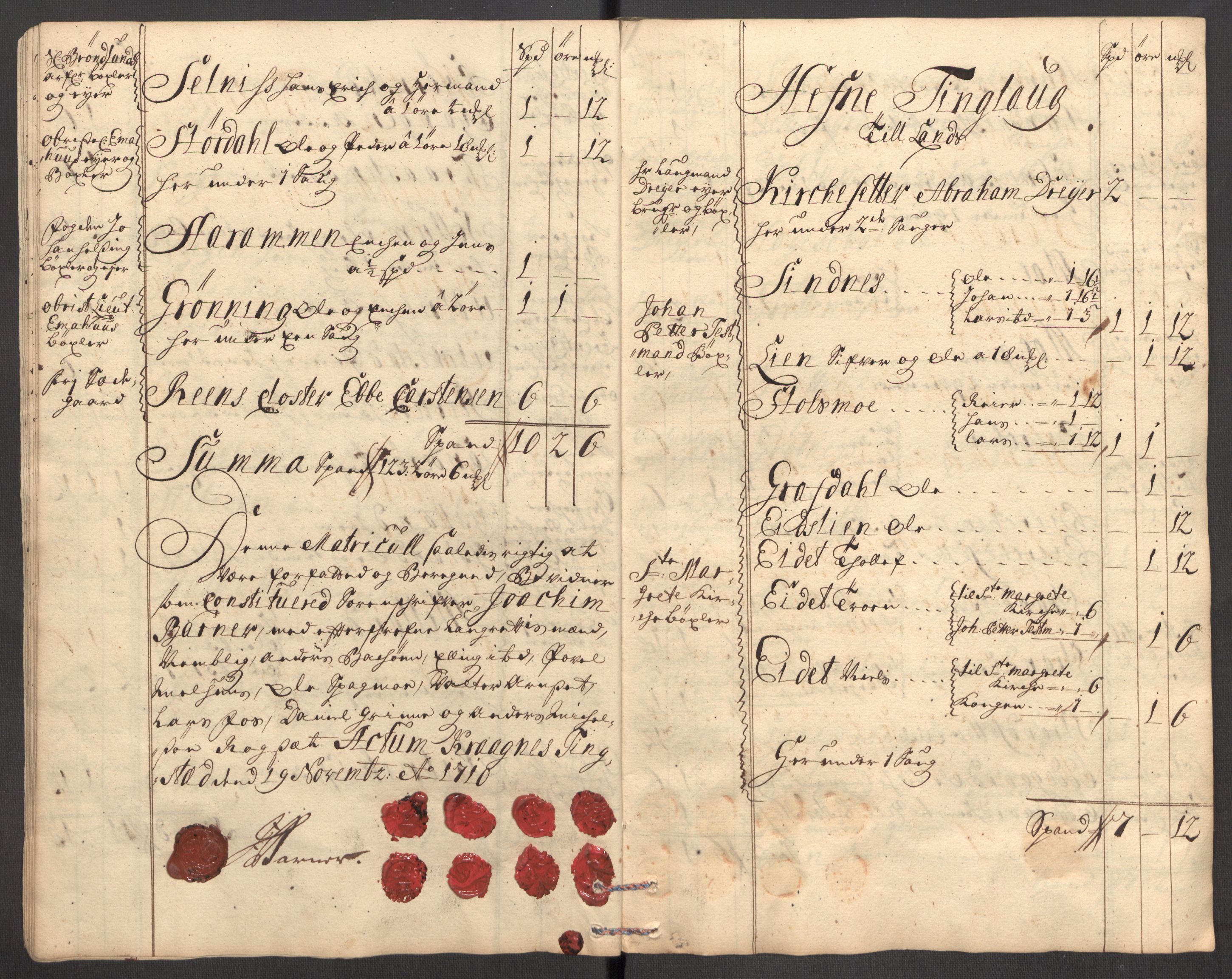 Rentekammeret inntil 1814, Reviderte regnskaper, Fogderegnskap, AV/RA-EA-4092/R57/L3859: Fogderegnskap Fosen, 1710, s. 32