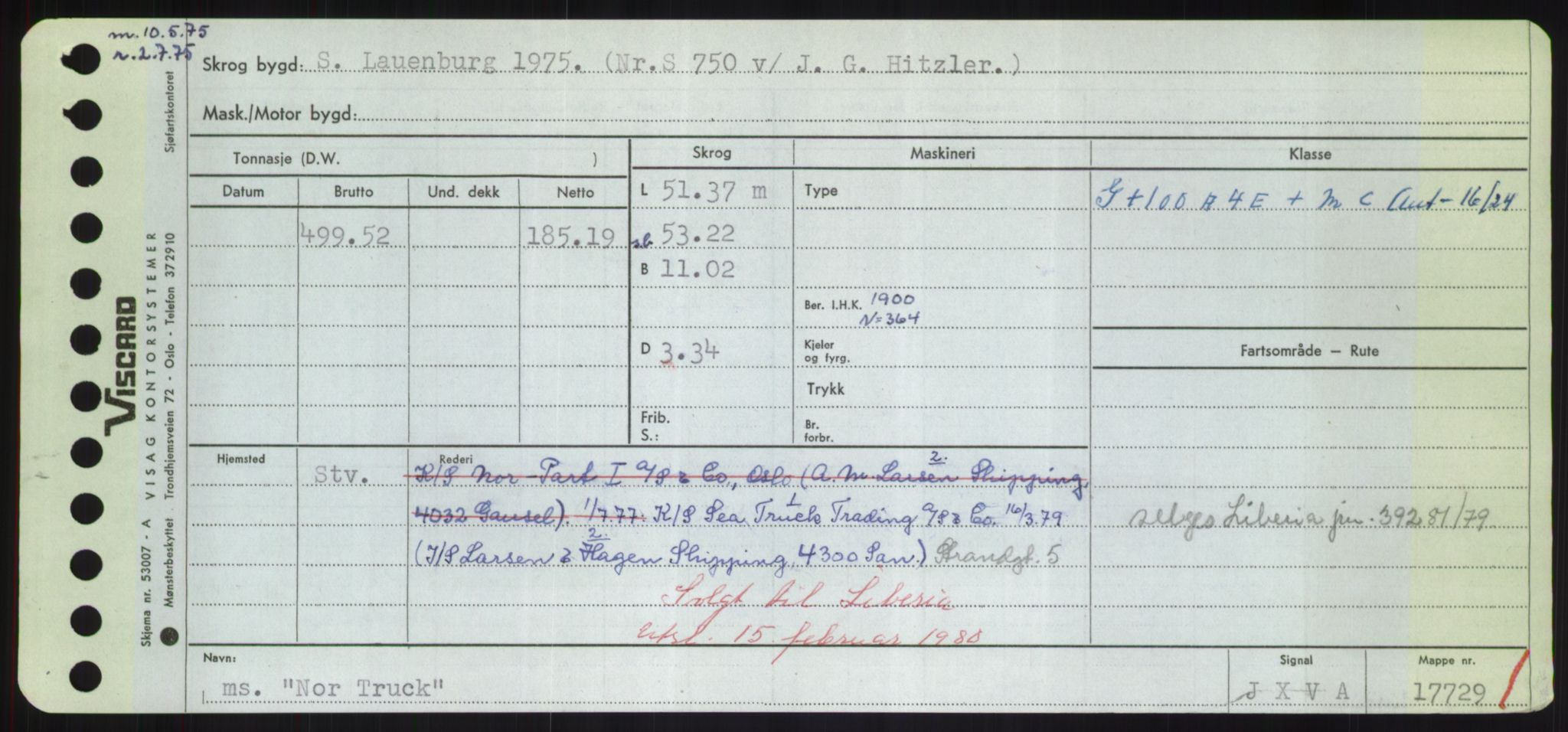 Sjøfartsdirektoratet med forløpere, Skipsmålingen, RA/S-1627/H/Hd/L0026: Fartøy, N-Norhol, s. 333