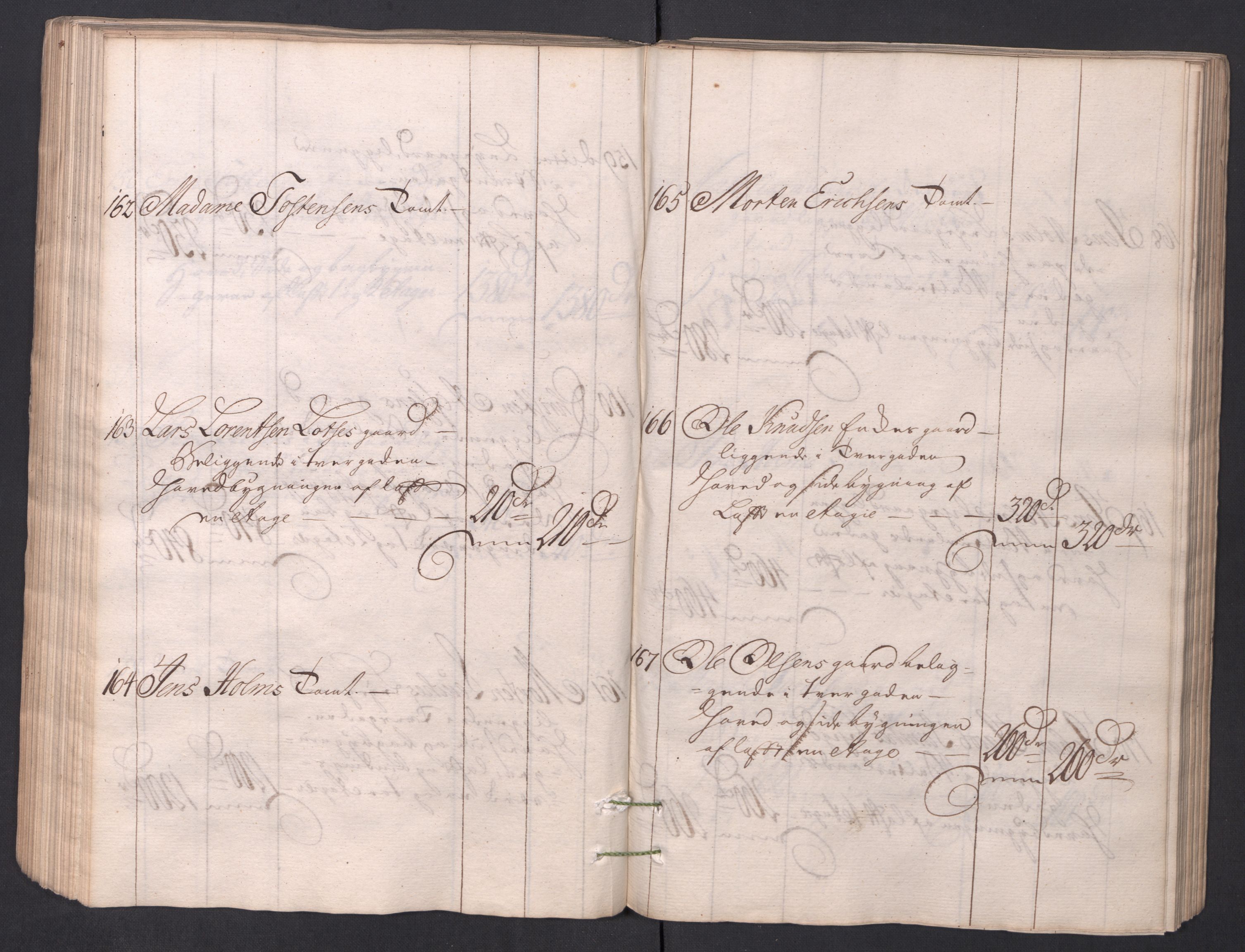 Kristiania stiftamt, AV/SAO-A-10386/I/Ia/L0001/0002: Branntakster / Christiania, 1766-1767