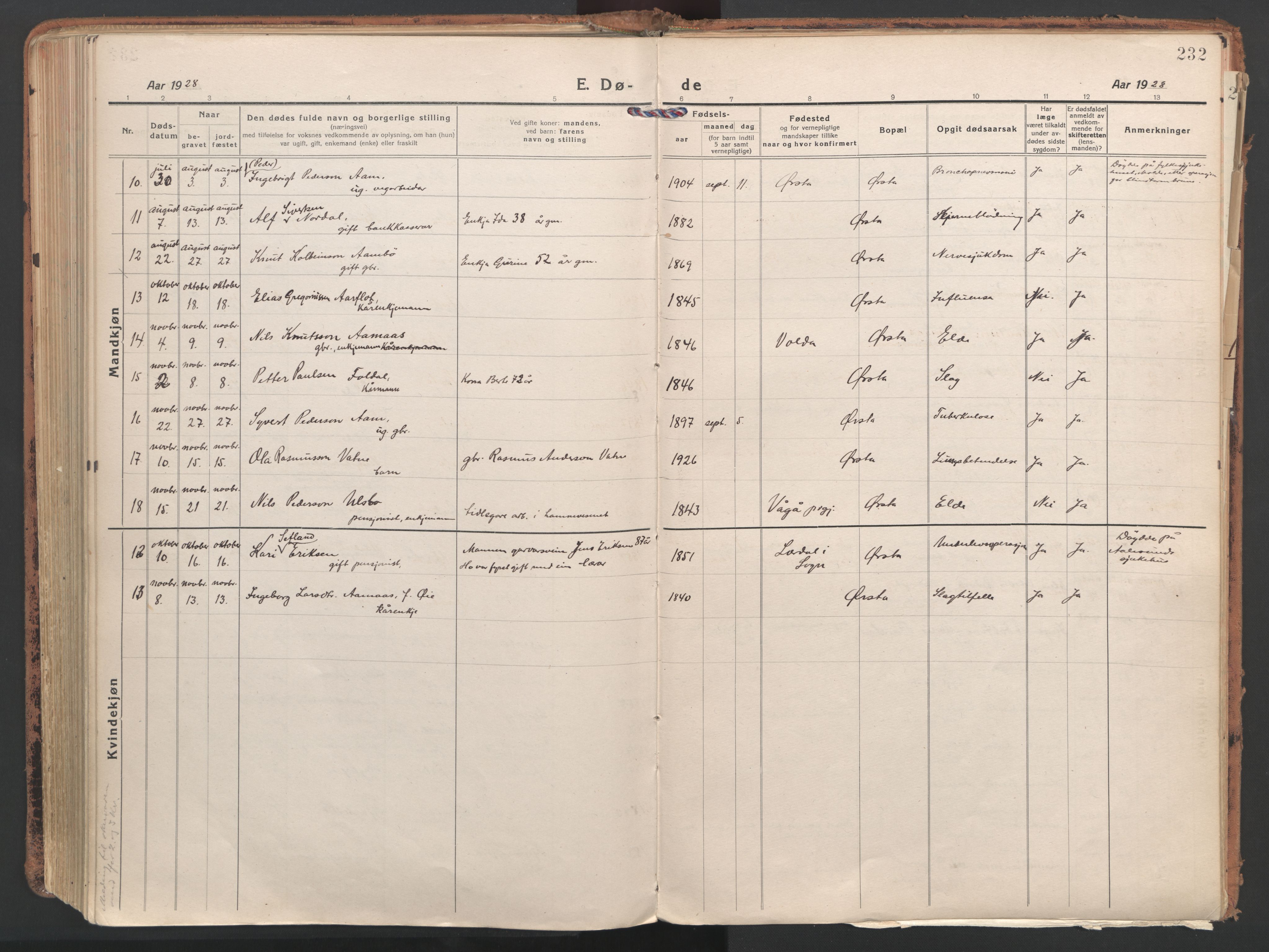 Ministerialprotokoller, klokkerbøker og fødselsregistre - Møre og Romsdal, SAT/A-1454/513/L0180: Ministerialbok nr. 513A07, 1919-1929, s. 232