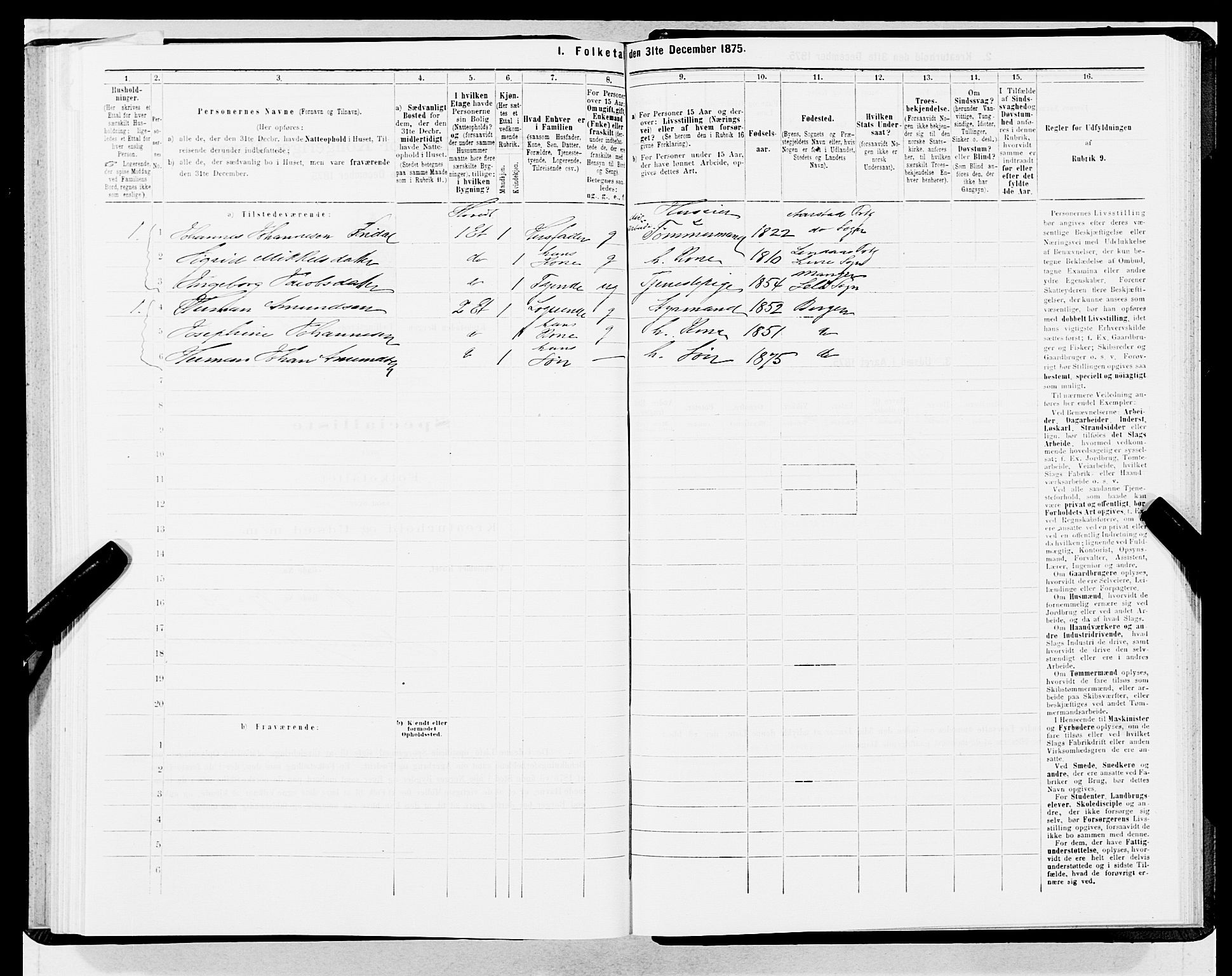 SAB, Folketelling 1875 for 1301 Bergen kjøpstad, 1875, s. 2506