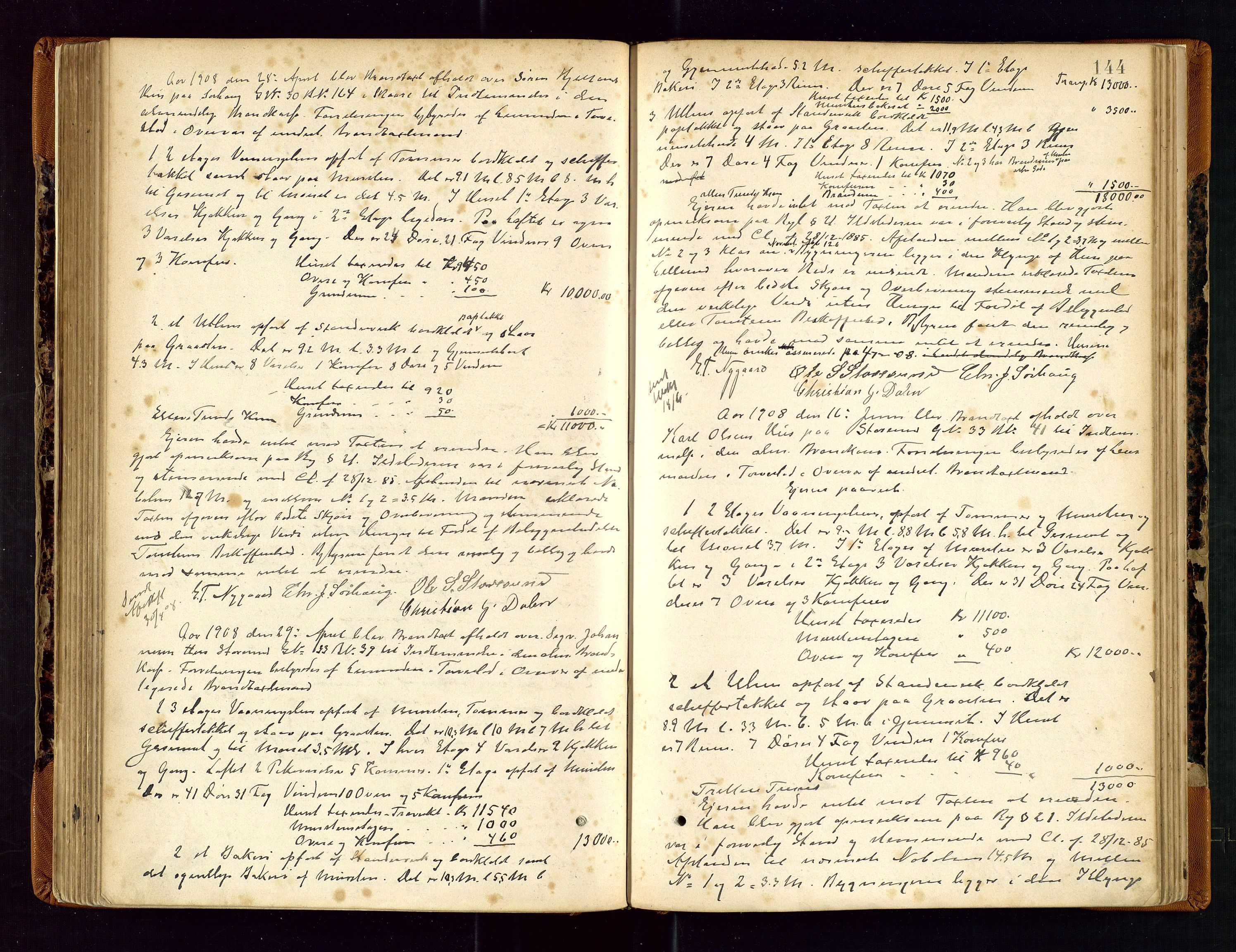 Torvestad lensmannskontor, SAST/A-100307/1/Goa/L0002: "Brandtaxationsprotokol for Torvestad Thinglag", 1883-1917, s. 143b-144a