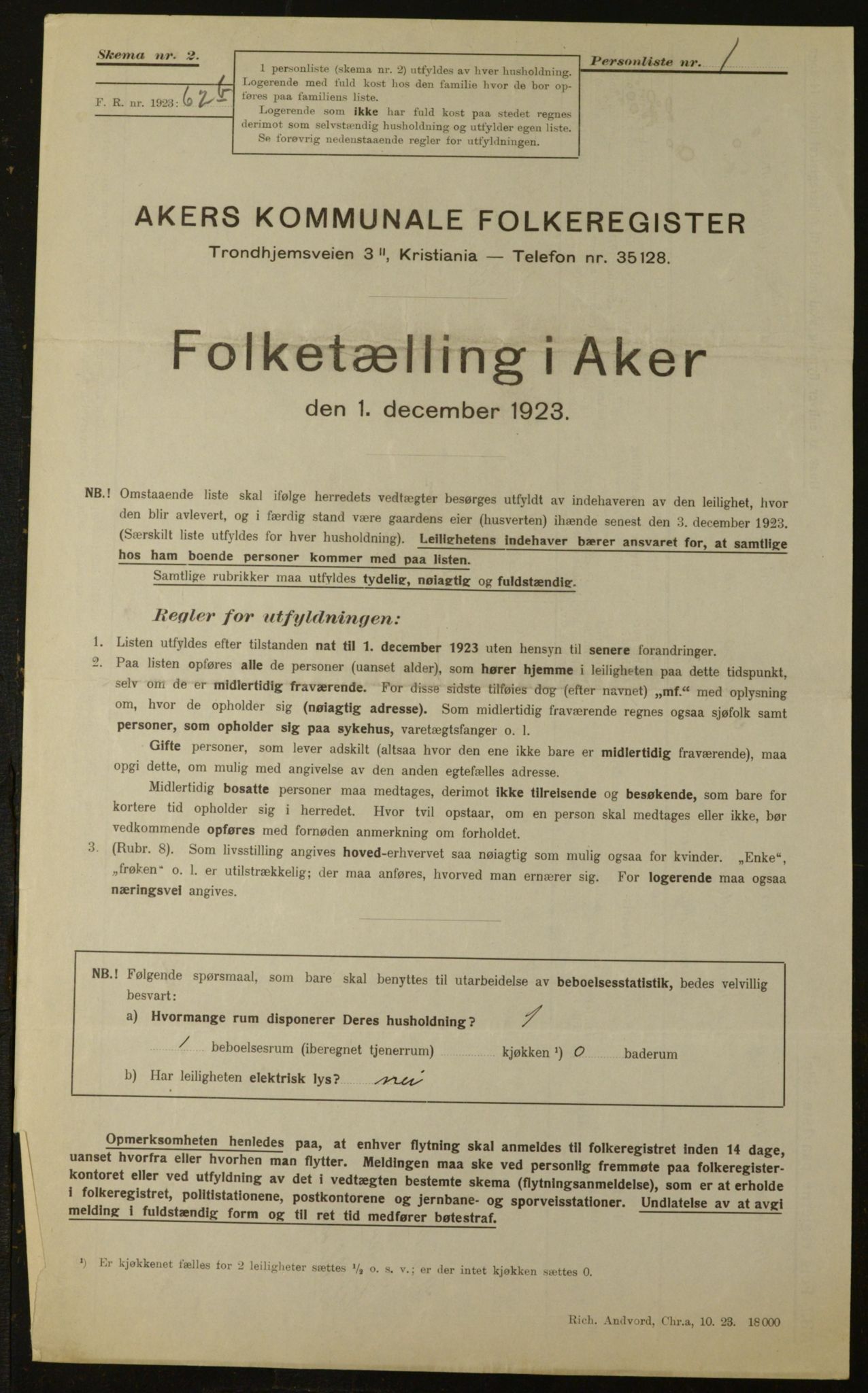 , Kommunal folketelling 1.12.1923 for Aker, 1923, s. 314