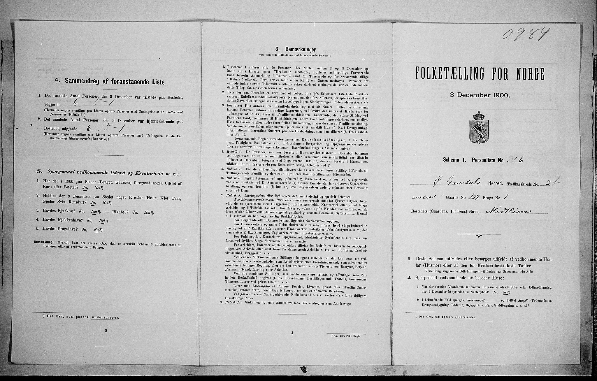 SAH, Folketelling 1900 for 0522 Østre Gausdal herred, 1900, s. 387