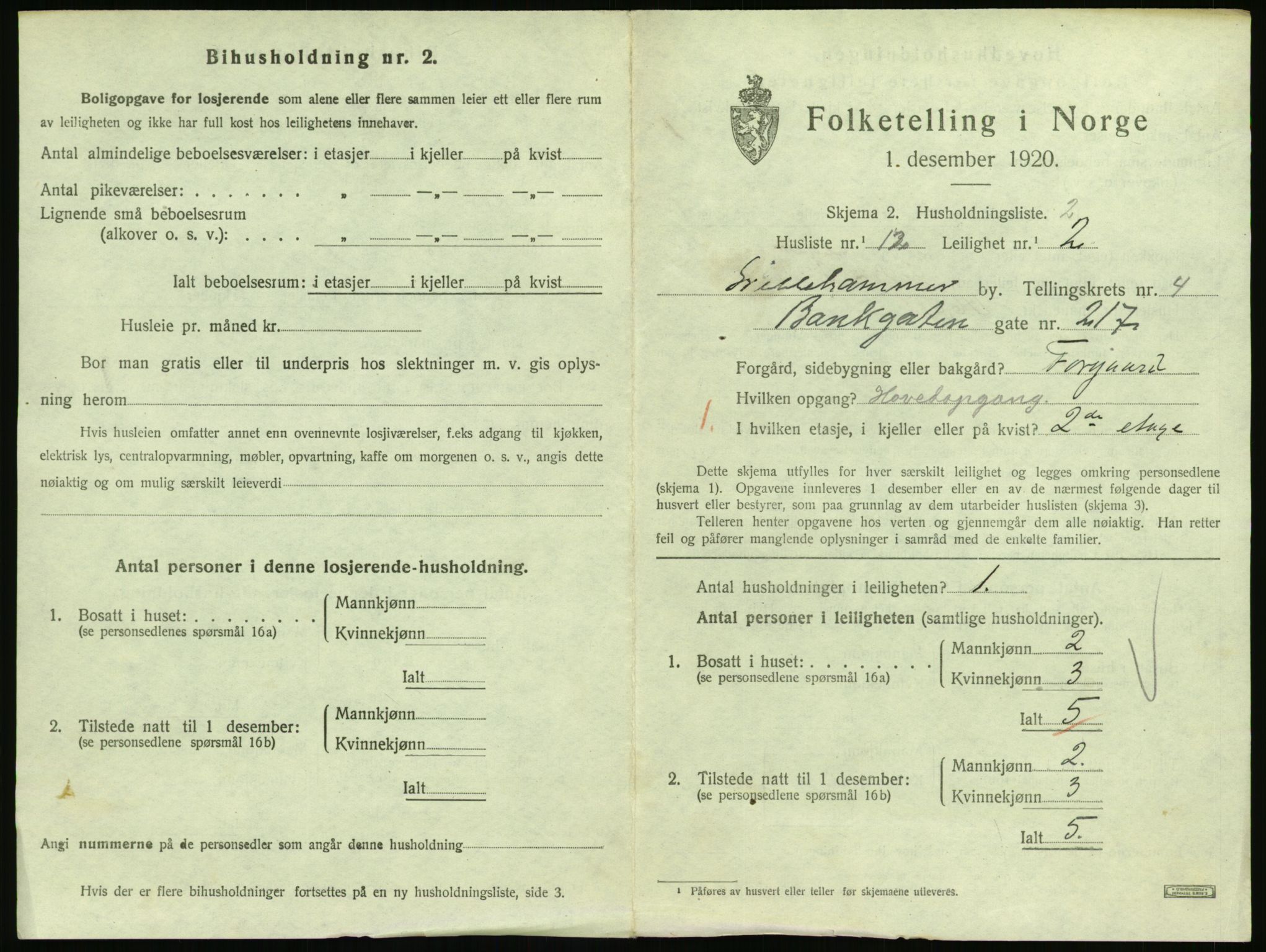 SAH, Folketelling 1920 for 0501 Lillehammer kjøpstad, 1920, s. 1992