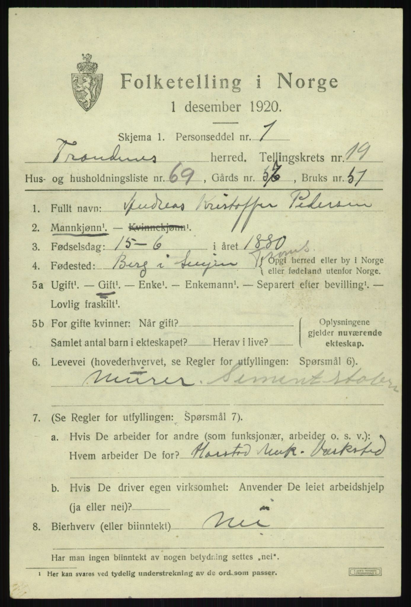 SATØ, Folketelling 1920 for 1914 Trondenes herred, 1920, s. 14556