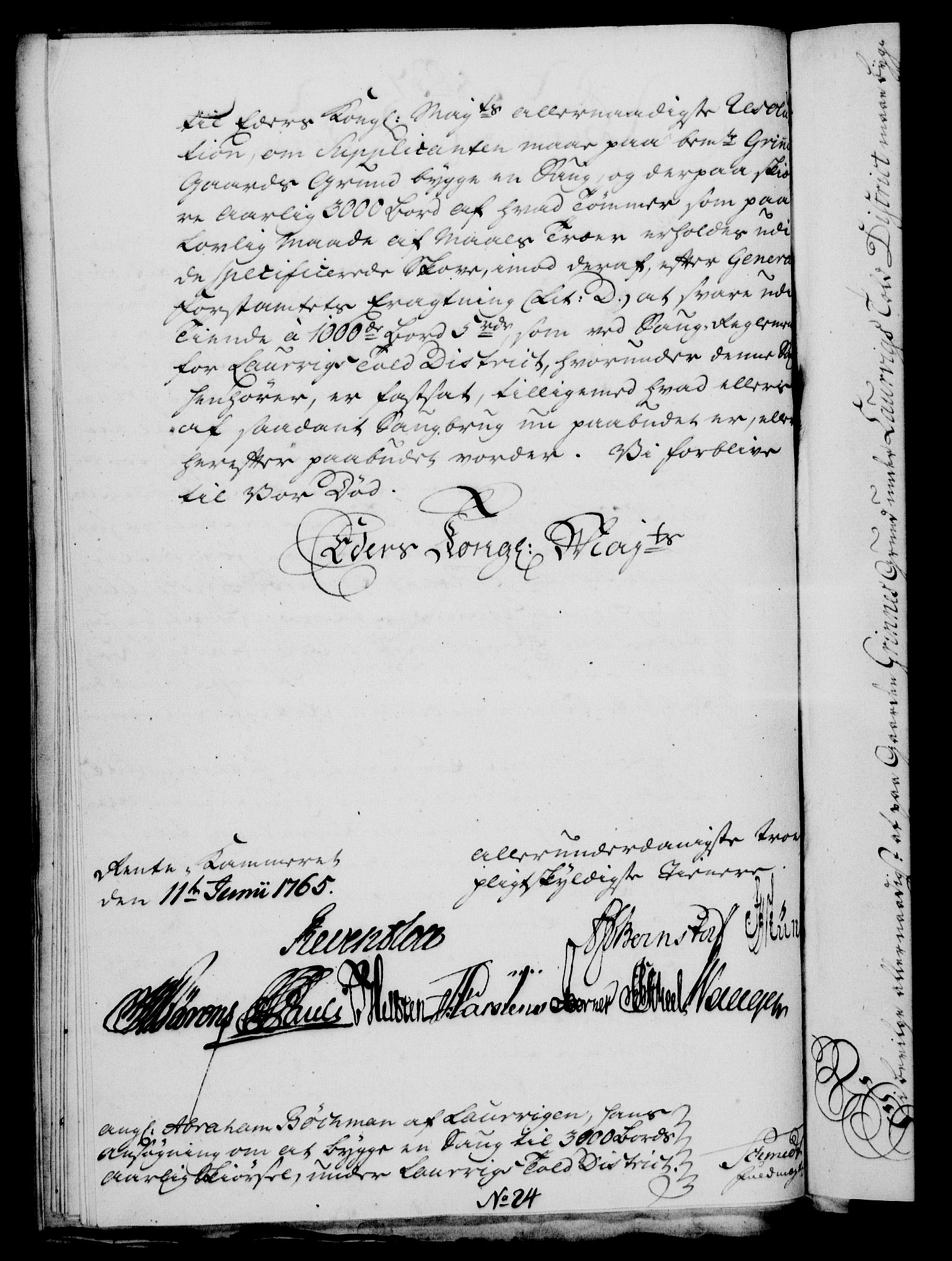 Rentekammeret, Kammerkanselliet, RA/EA-3111/G/Gf/Gfa/L0047: Norsk relasjons- og resolusjonsprotokoll (merket RK 52.47), 1765, s. 239
