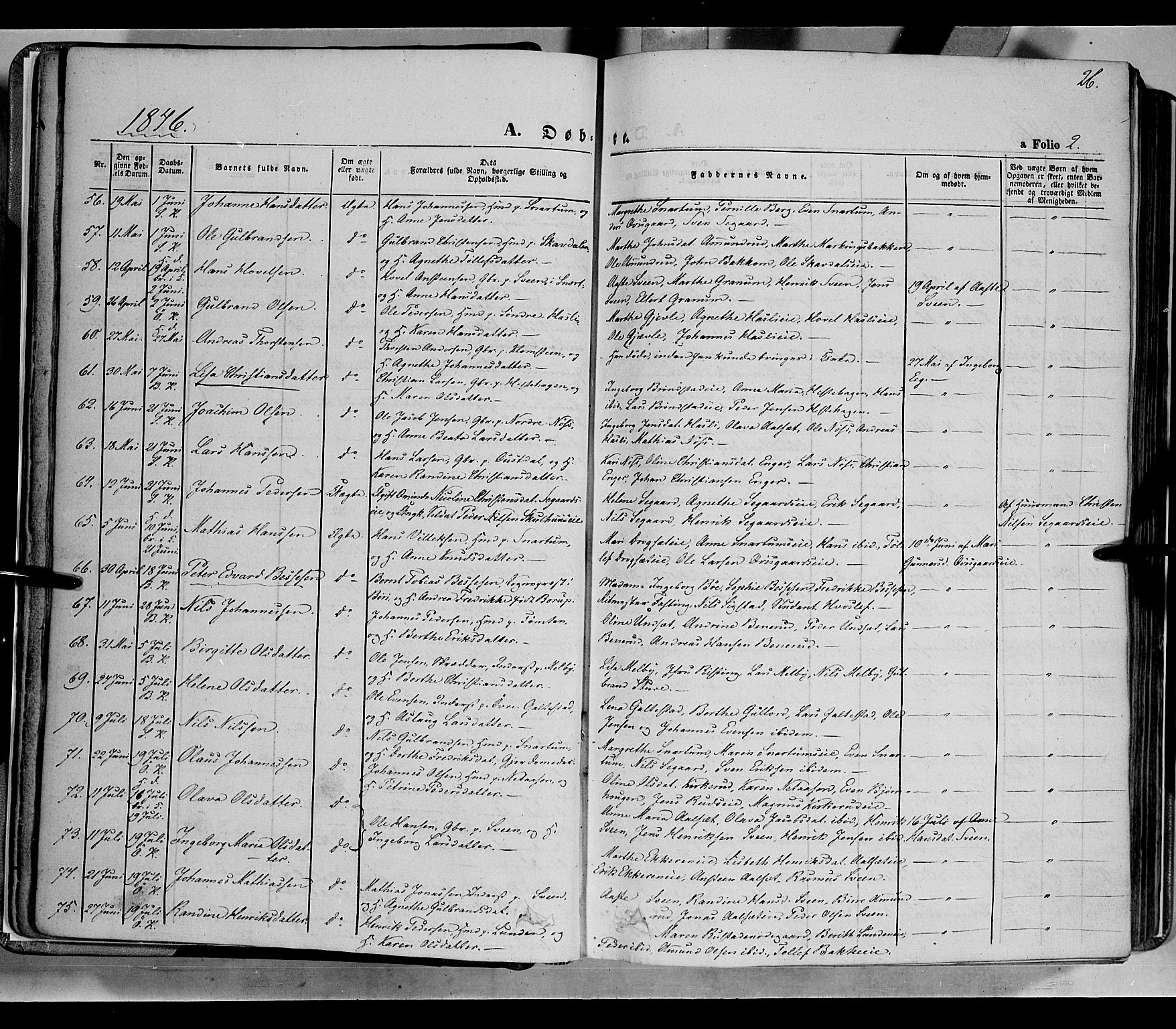 Biri prestekontor, AV/SAH-PREST-096/H/Ha/Haa/L0005: Ministerialbok nr. 5, 1843-1854, s. 26
