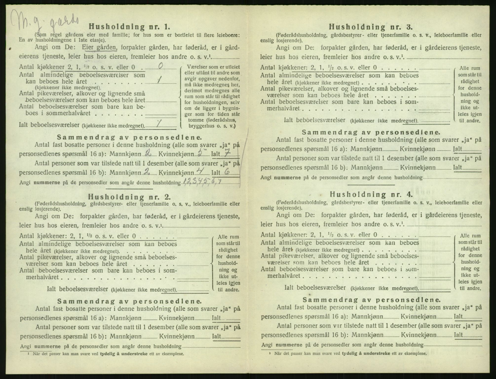 SAK, Folketelling 1920 for 0912 Vegårshei herred, 1920, s. 445