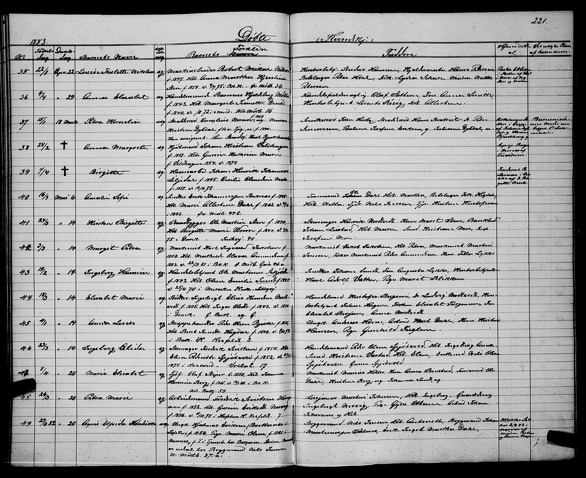 Ministerialprotokoller, klokkerbøker og fødselsregistre - Sør-Trøndelag, AV/SAT-A-1456/604/L0220: Klokkerbok nr. 604C03, 1870-1885, s. 221