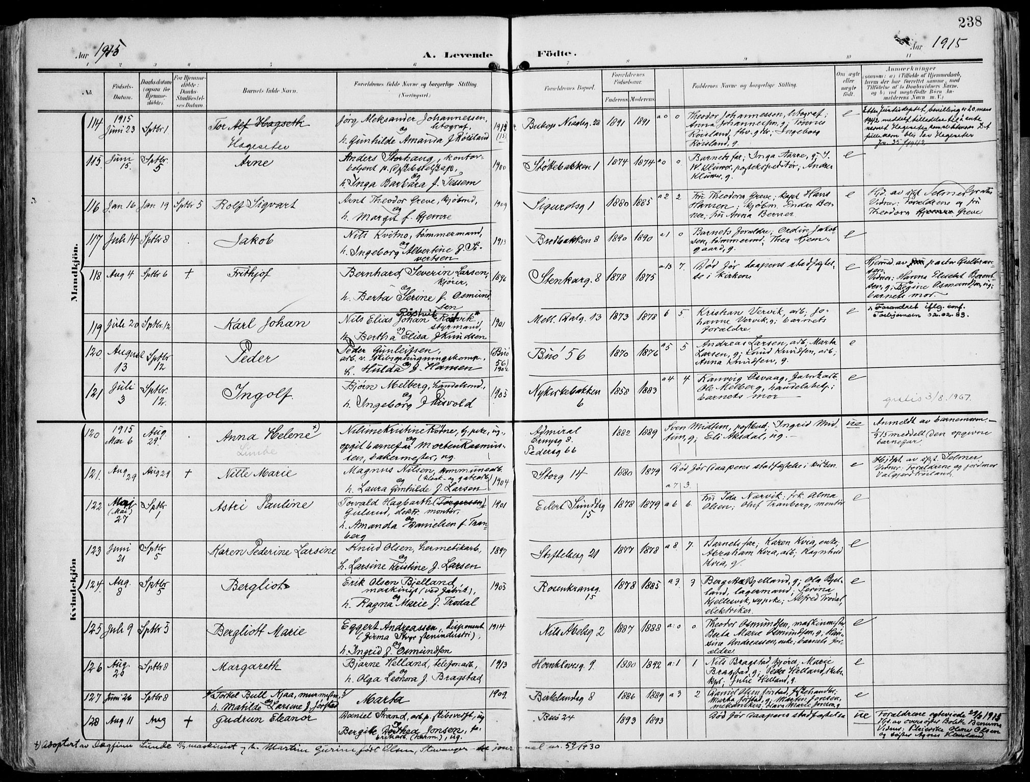 St. Petri sokneprestkontor, AV/SAST-A-101813/002/A/L0005: Ministerialbok nr. A 23, 1902-1918, s. 238
