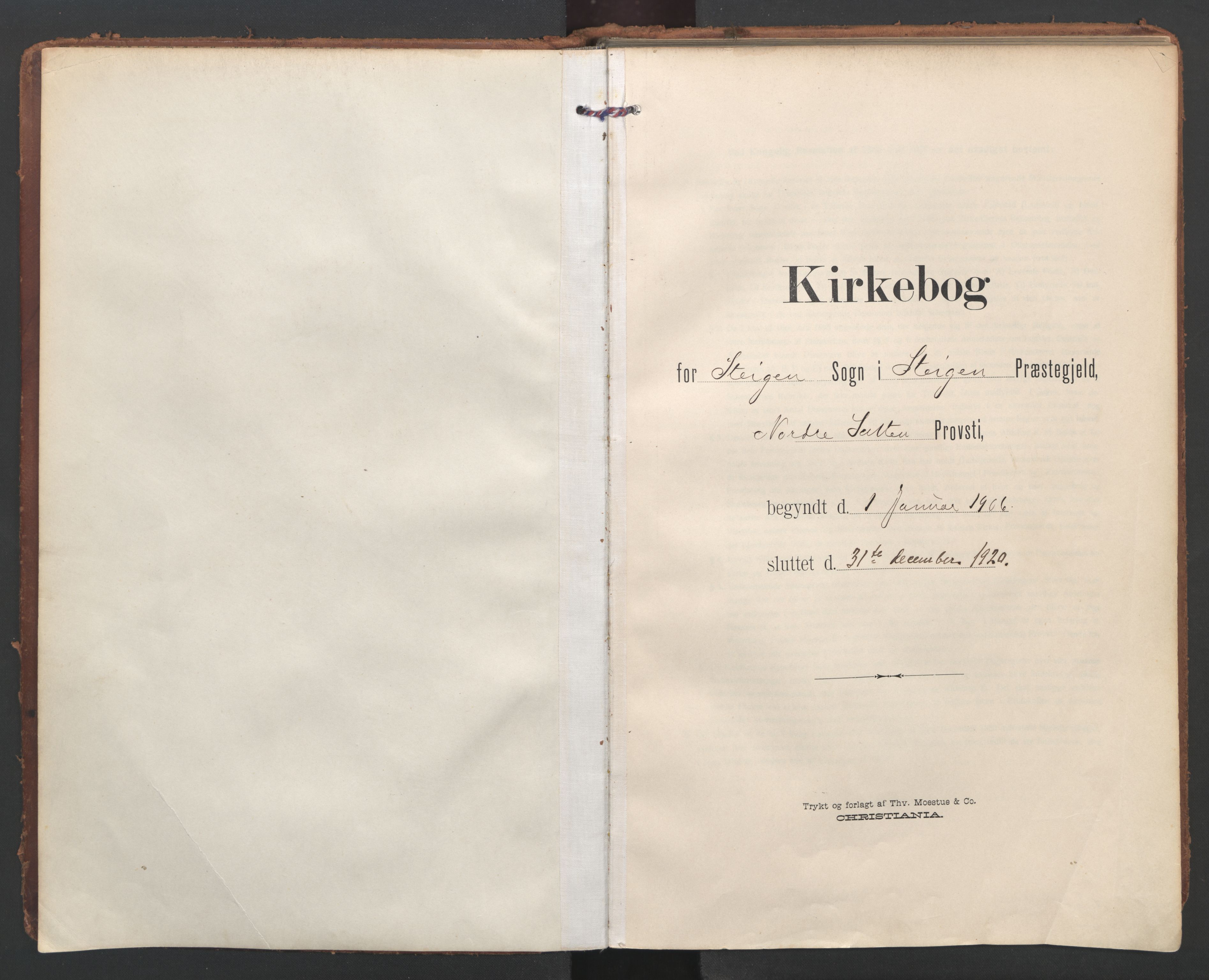 Ministerialprotokoller, klokkerbøker og fødselsregistre - Nordland, AV/SAT-A-1459/855/L0805: Ministerialbok nr. 855A13, 1906-1920, s. 1