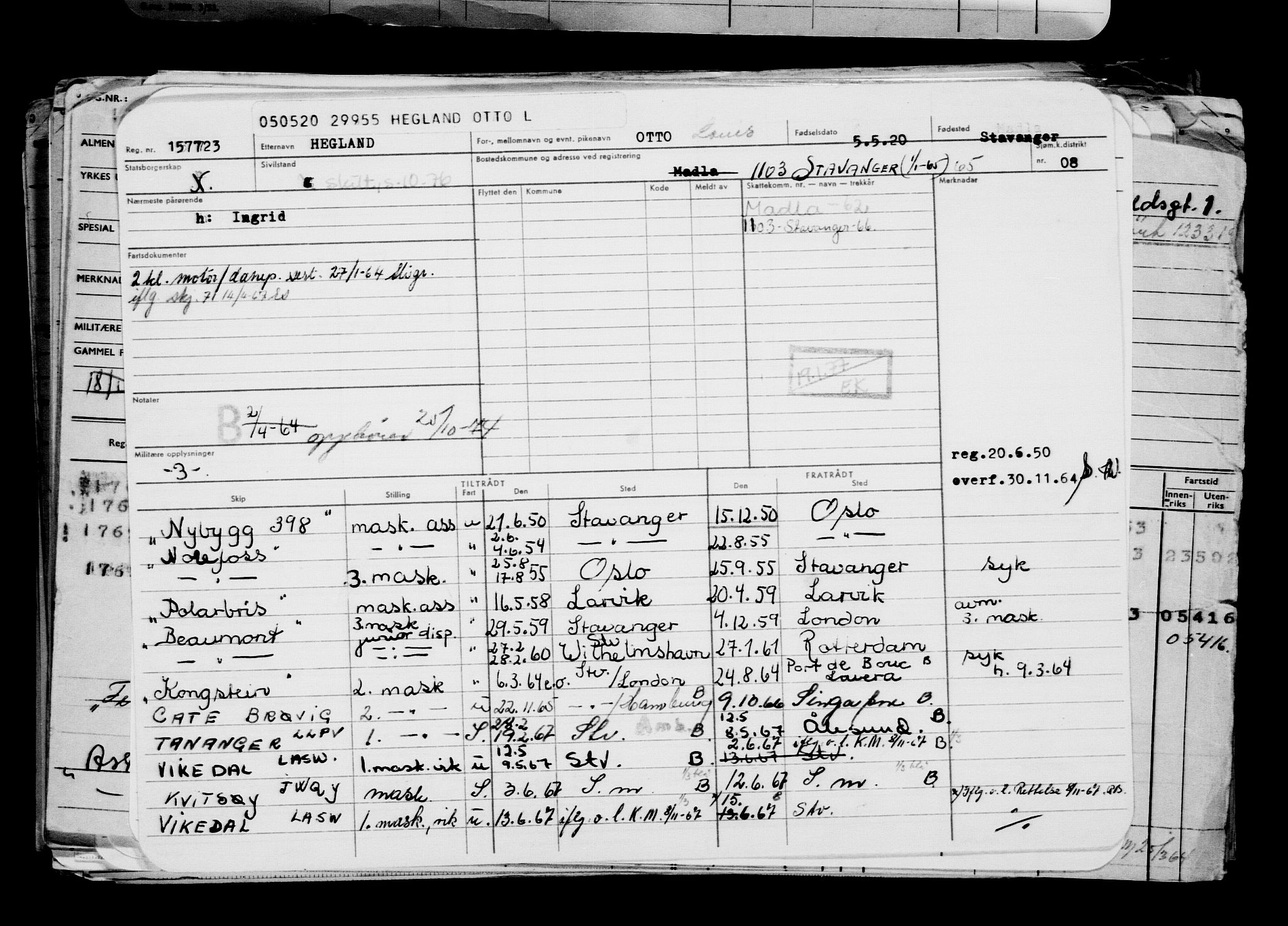 Direktoratet for sjømenn, AV/RA-S-3545/G/Gb/L0180: Hovedkort, 1920, s. 366