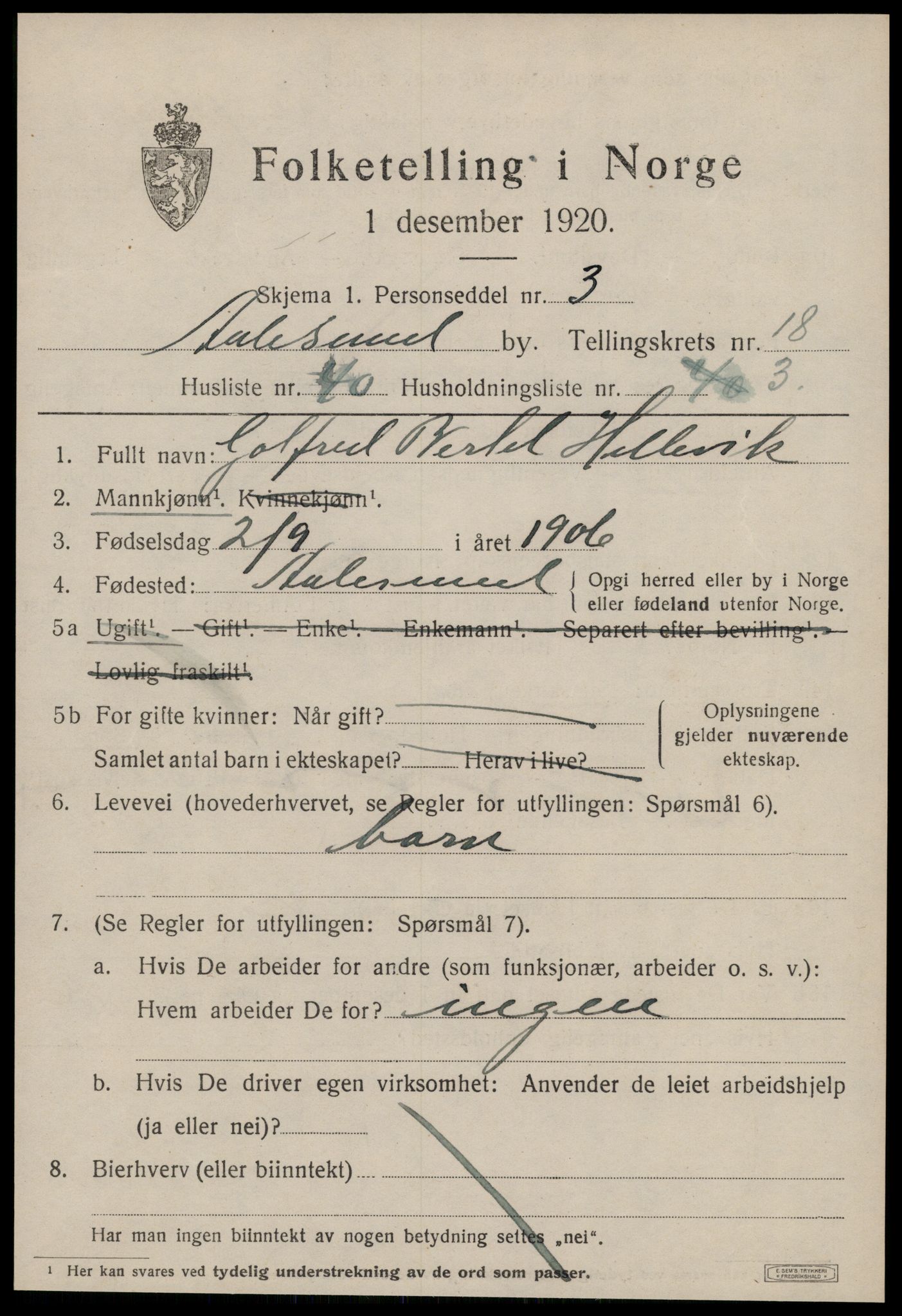 SAT, Folketelling 1920 for 1501 Ålesund kjøpstad, 1920, s. 35334