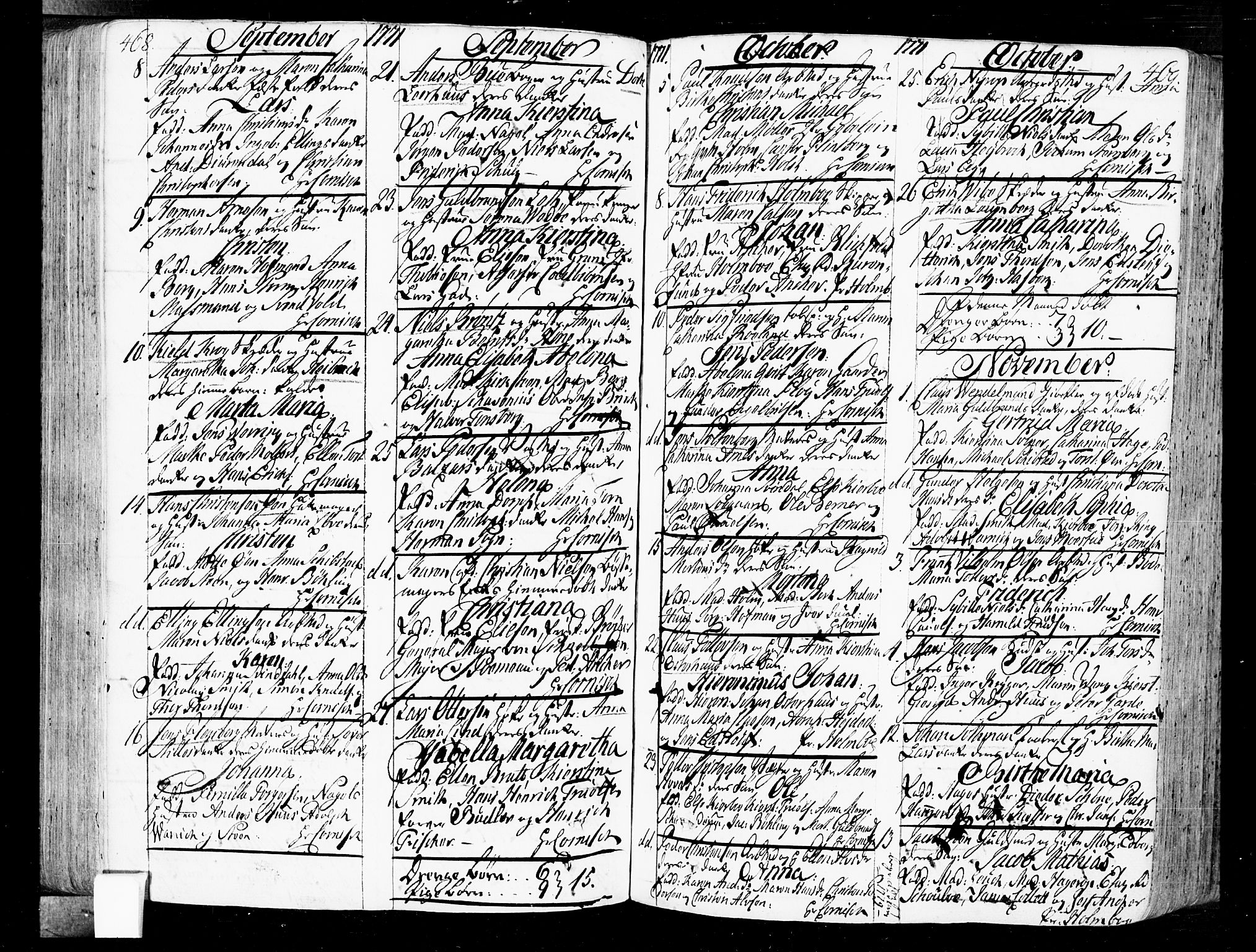 Oslo domkirke Kirkebøker, SAO/A-10752/F/Fa/L0004: Ministerialbok nr. 4, 1743-1786, s. 468-469