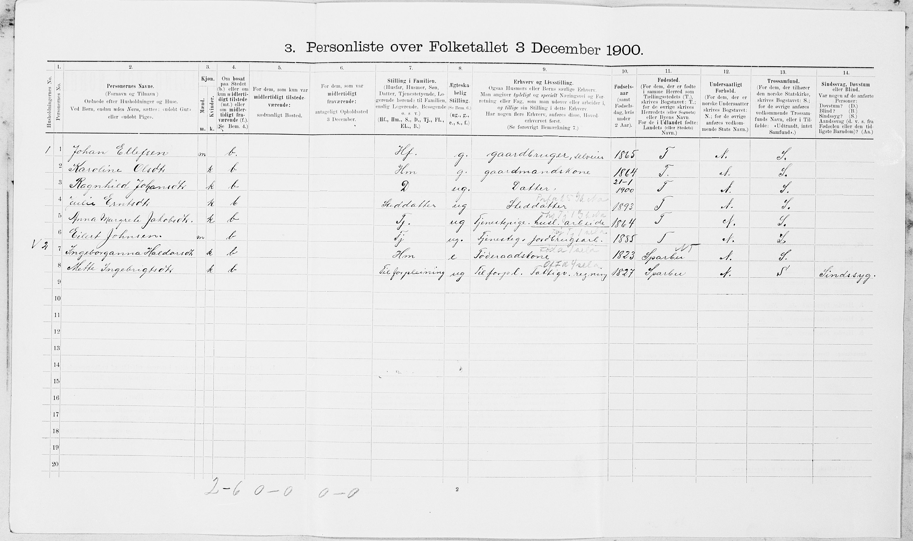 SAT, Folketelling 1900 for 1732 Skei herred, 1900, s. 337