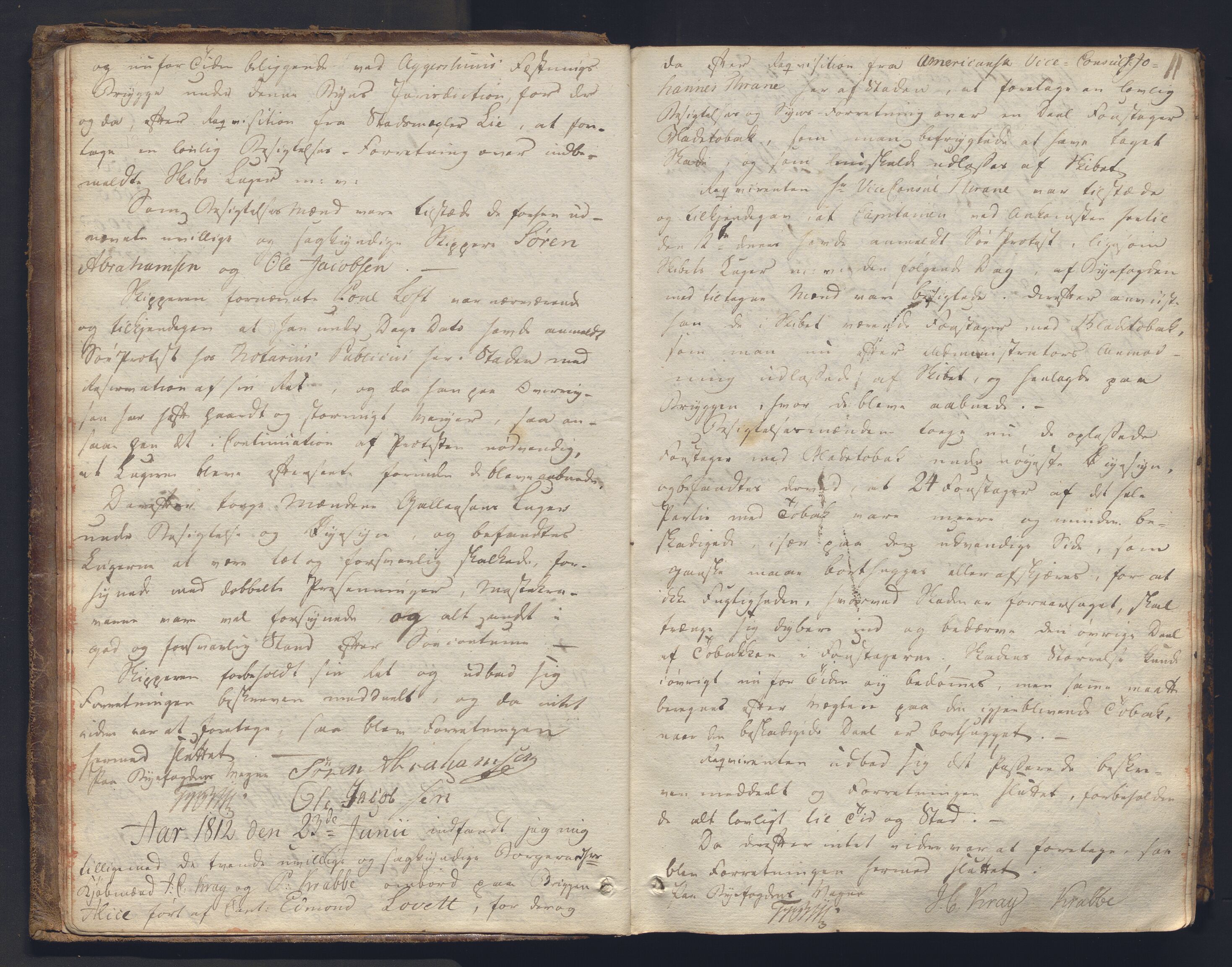 Christiania byfogd, AV/SAO-A-11543/F/Fc/L0024: Ekstrarettsprotokoll, 1812-1845, s. 10b-11a
