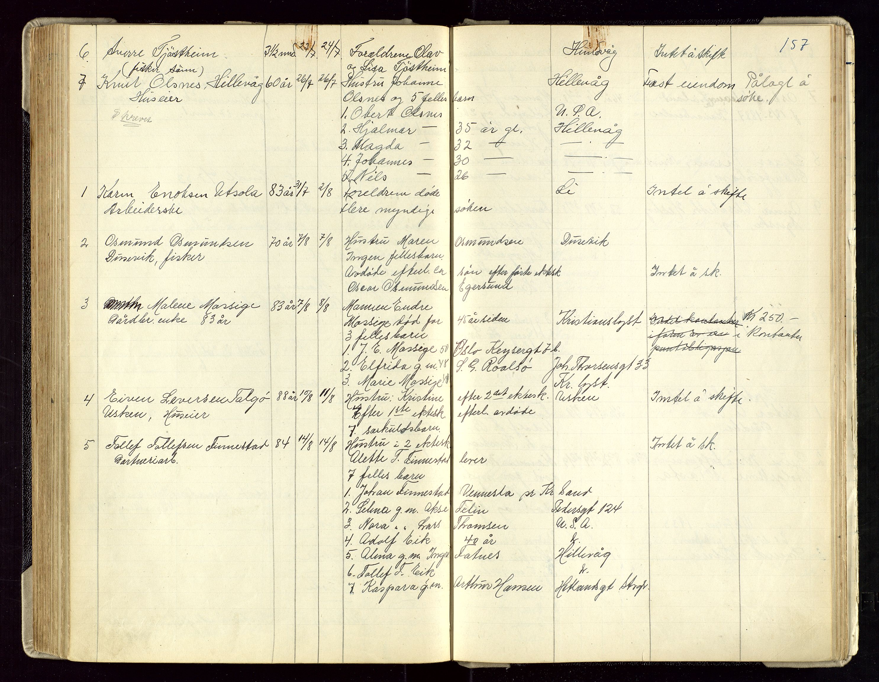 Hetland lensmannskontor, AV/SAST-A-100101/Gga/L0003: Dødsfallprotokoll (med alfabetisk navneregister), 1921-1936, s. 157