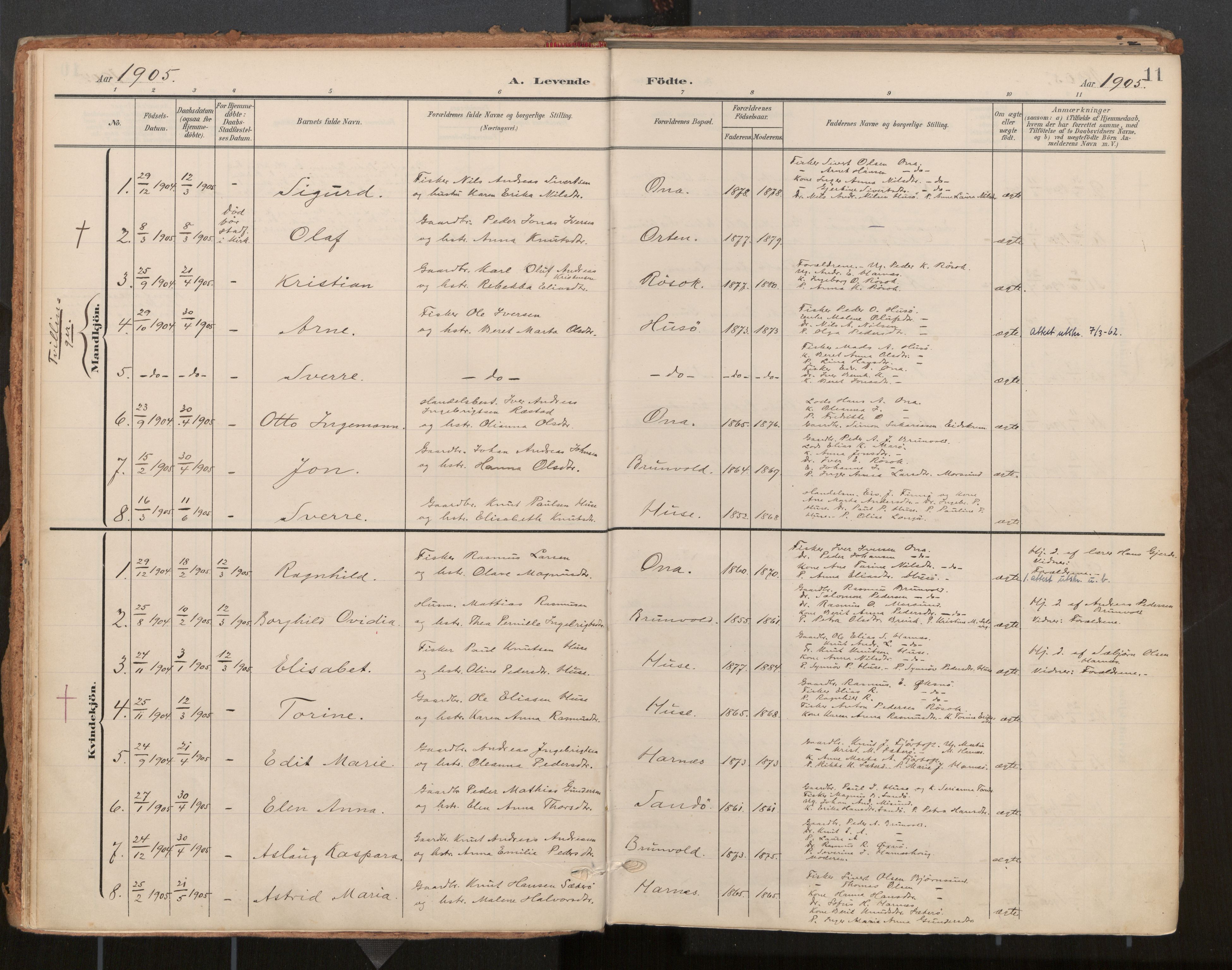 Ministerialprotokoller, klokkerbøker og fødselsregistre - Møre og Romsdal, SAT/A-1454/561/L0730: Ministerialbok nr. 561A04, 1901-1929, s. 11