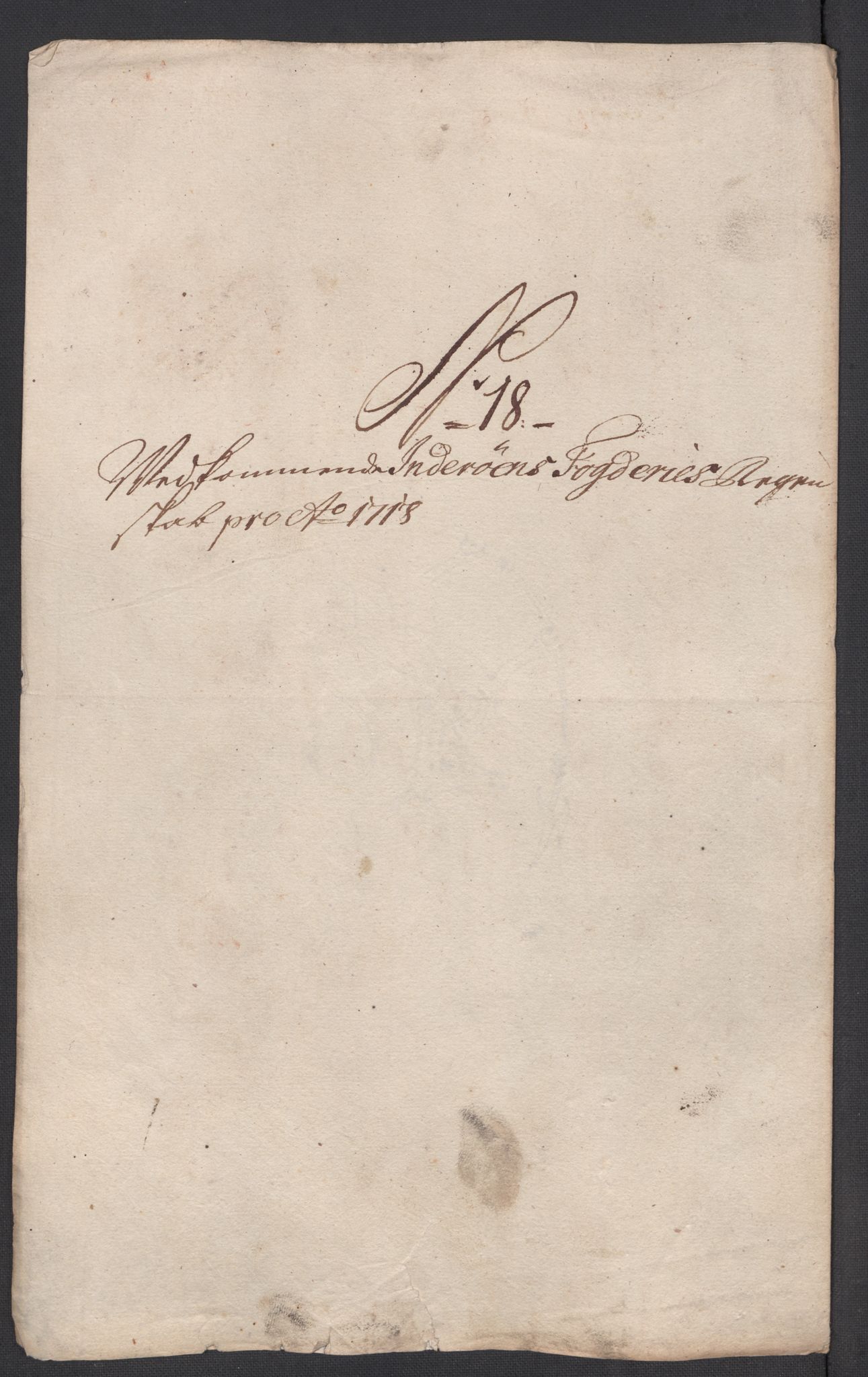 Rentekammeret inntil 1814, Reviderte regnskaper, Fogderegnskap, AV/RA-EA-4092/R63/L4326: Fogderegnskap Inderøy, 1718, s. 216