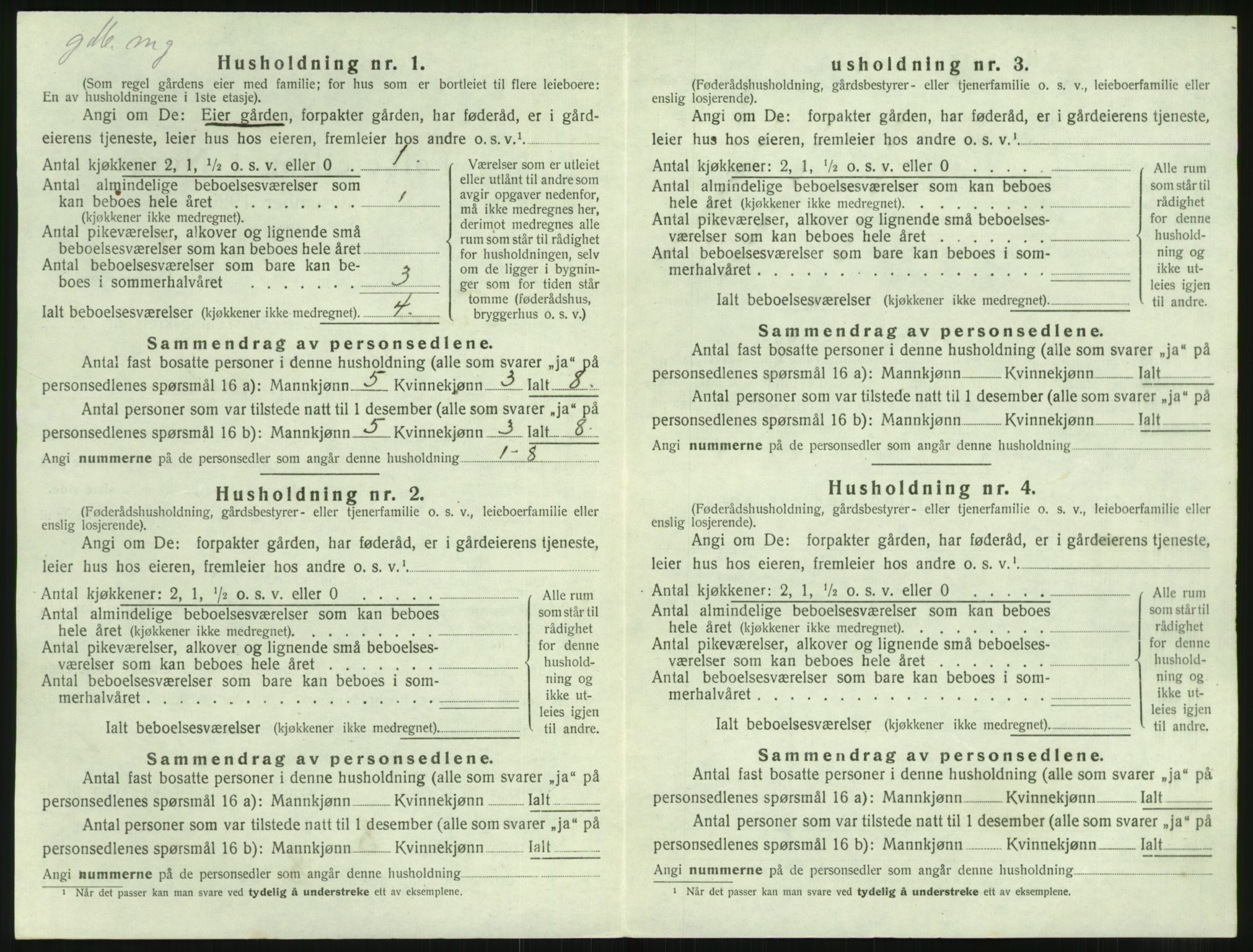 SAST, Folketelling 1920 for 1121 Time herred, 1920, s. 1238