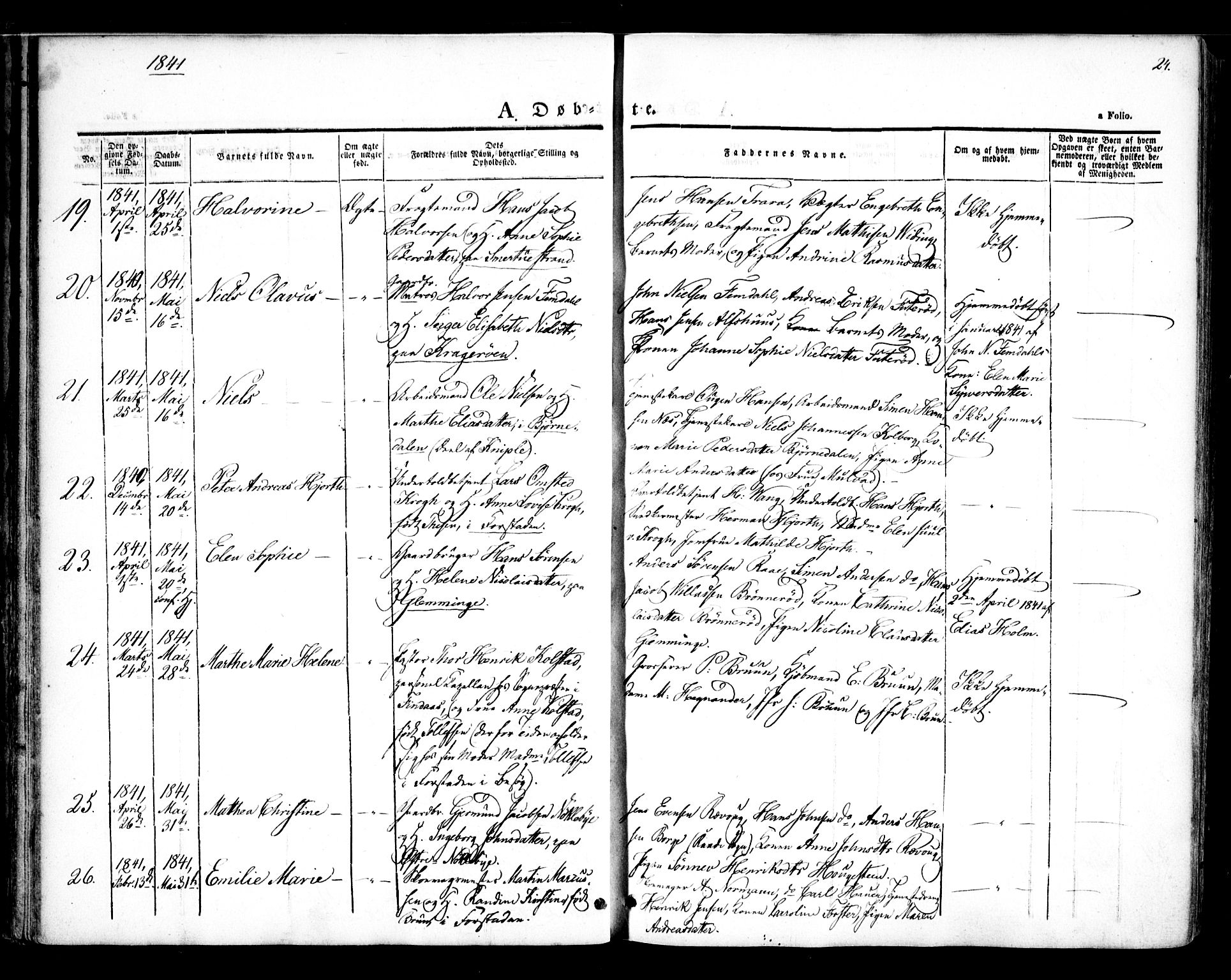 Glemmen prestekontor Kirkebøker, AV/SAO-A-10908/F/Fa/L0005: Ministerialbok nr. 5, 1838-1852, s. 24