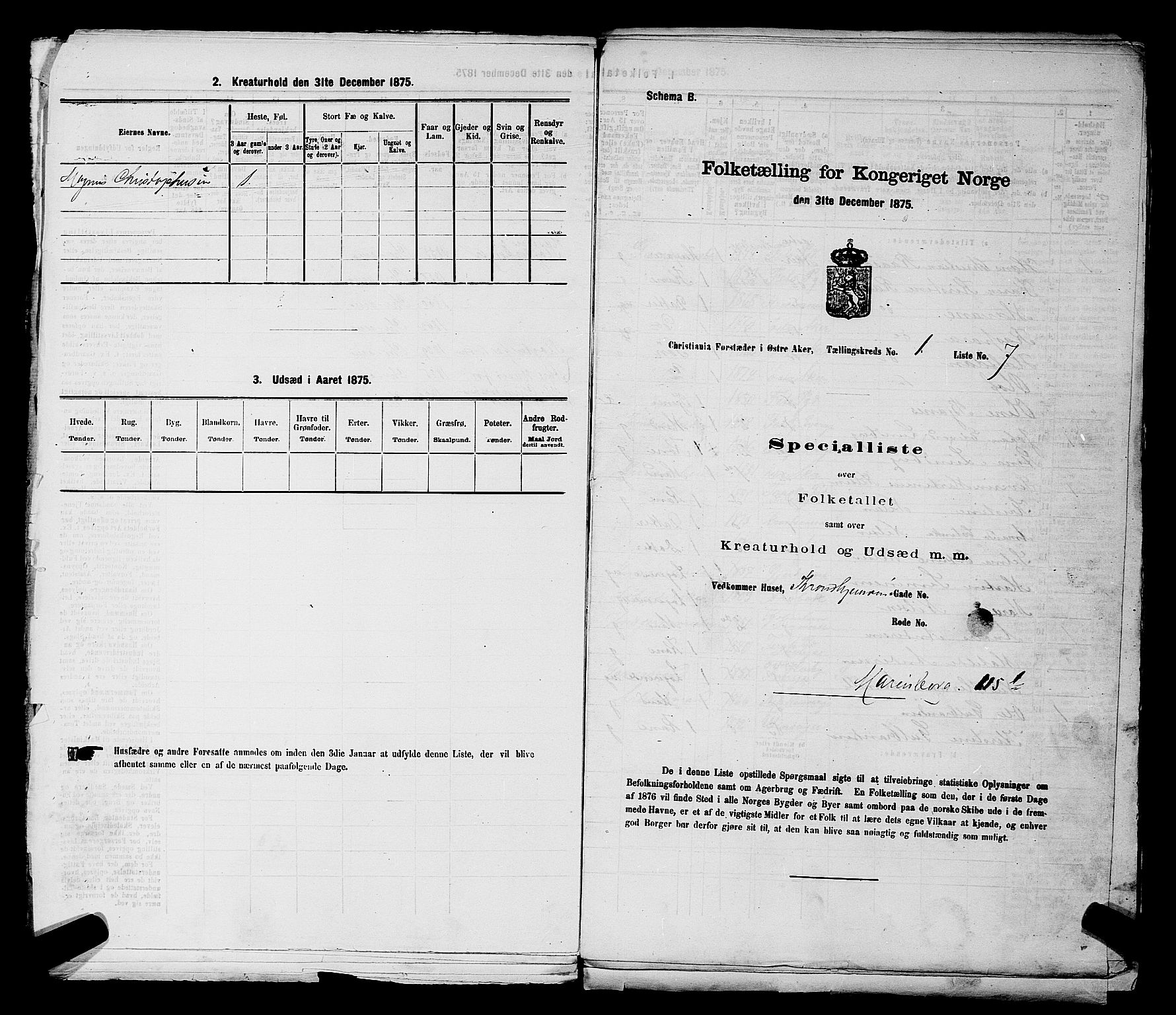 RA, Folketelling 1875 for 0218bP Østre Aker prestegjeld, 1875, s. 178