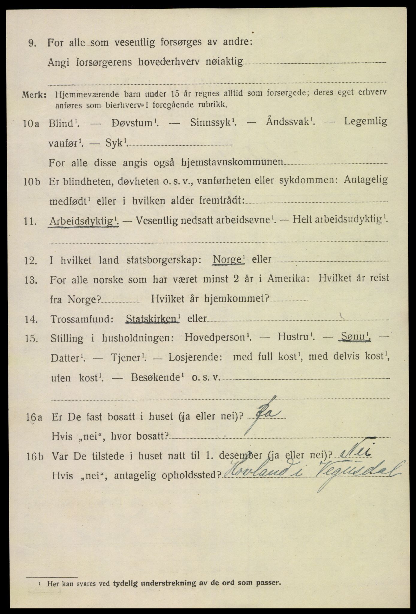 SAK, Folketelling 1920 for 0935 Iveland herred, 1920, s. 1946