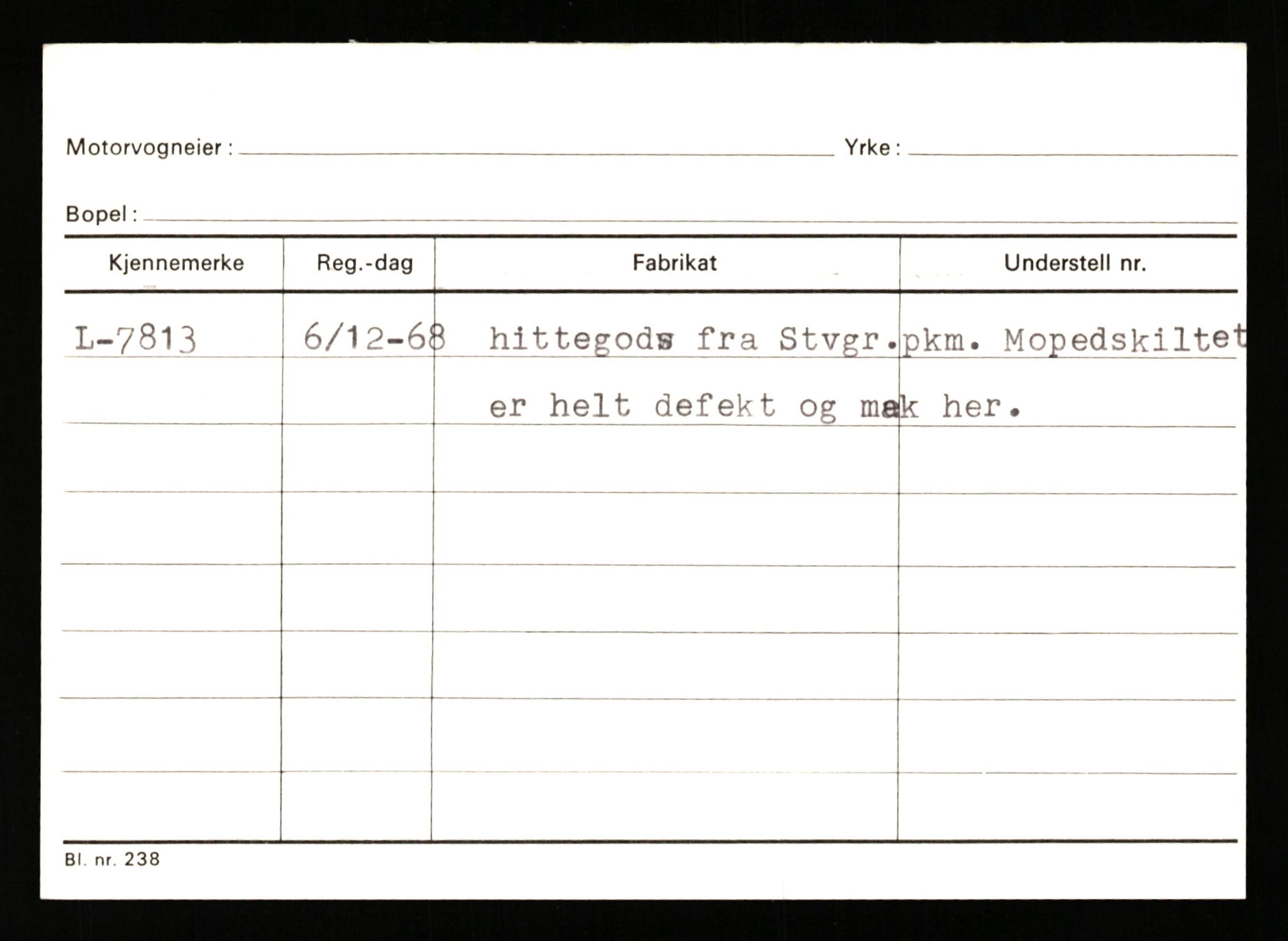 Stavanger trafikkstasjon, AV/SAST-A-101942/0/G/L0002: Registreringsnummer: 5791 - 10405, 1930-1971, s. 1009