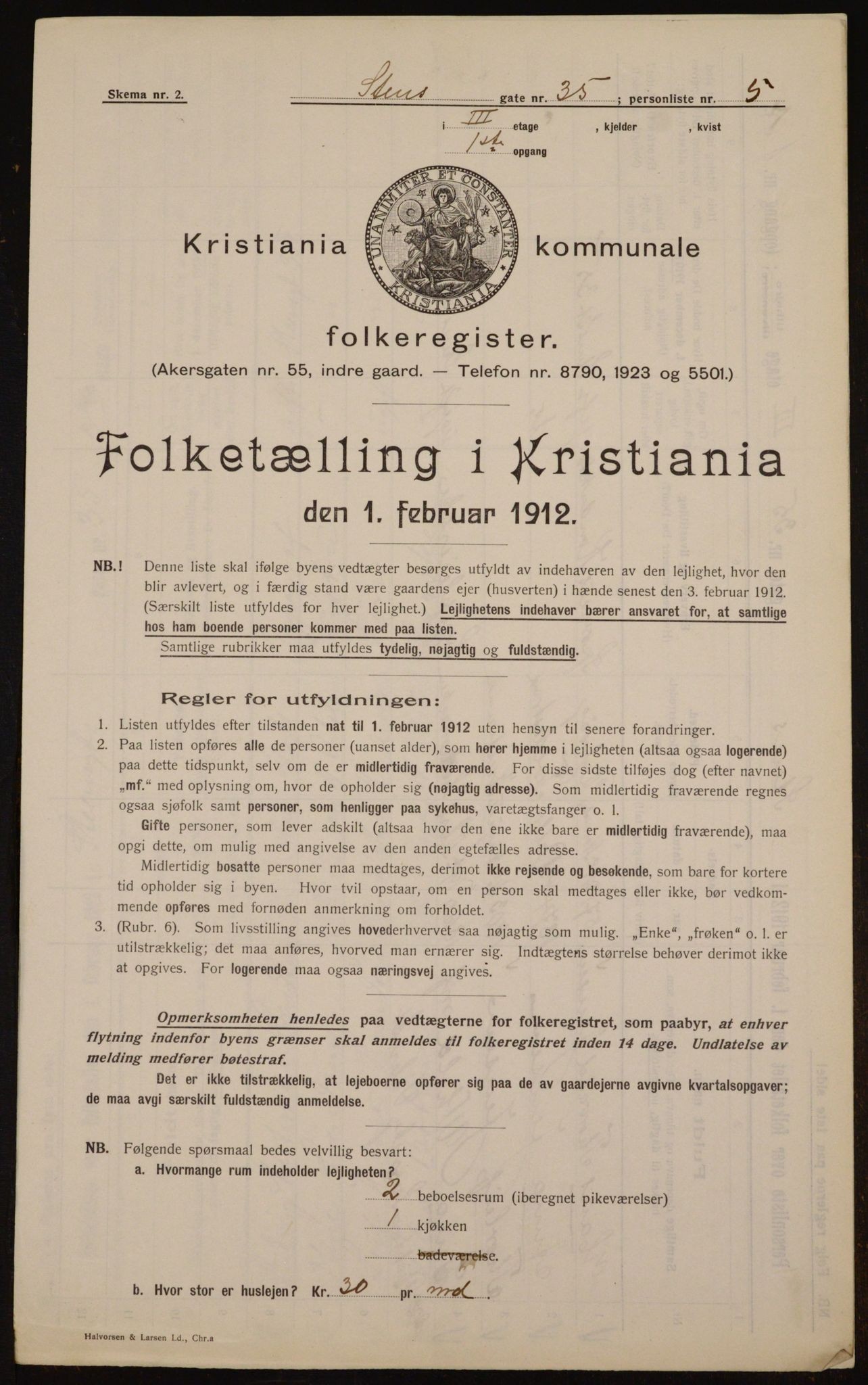 OBA, Kommunal folketelling 1.2.1912 for Kristiania, 1912, s. 102352