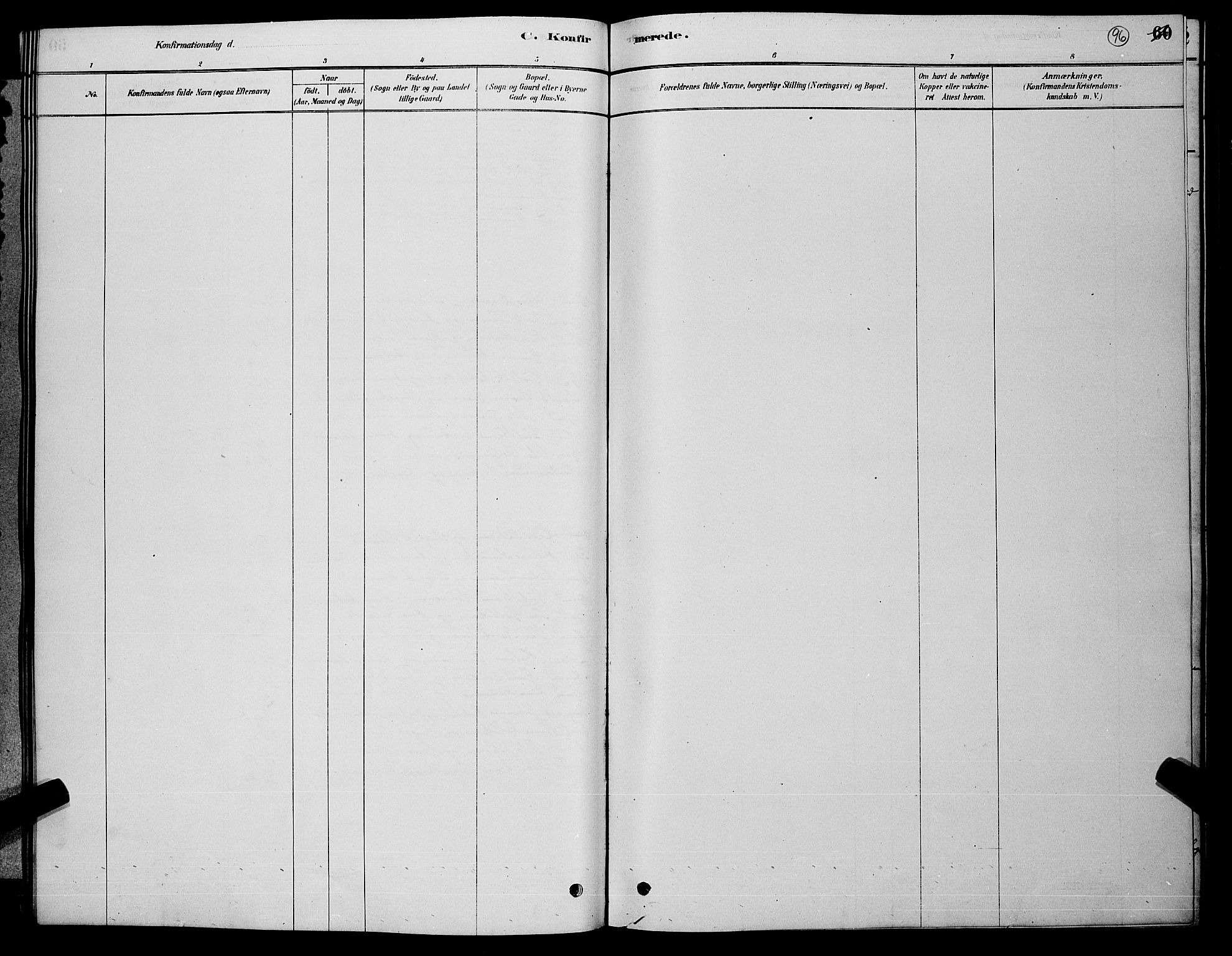 Nore kirkebøker, AV/SAKO-A-238/G/Gb/L0002: Klokkerbok nr. II 2, 1878-1894, s. 96