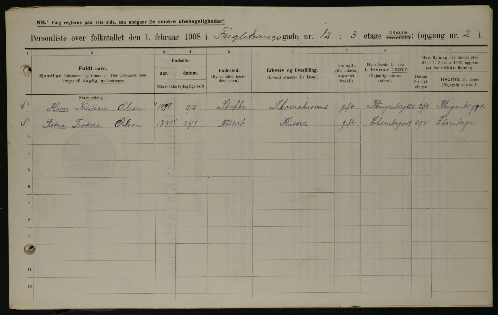 OBA, Kommunal folketelling 1.2.1908 for Kristiania kjøpstad, 1908, s. 25621