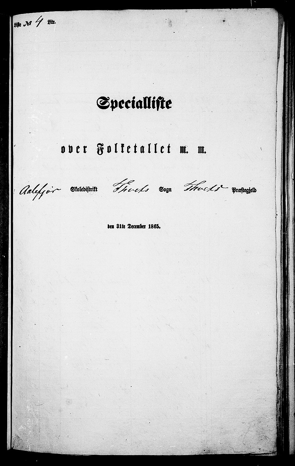 RA, Folketelling 1865 for 1013P Tveit prestegjeld, 1865, s. 68