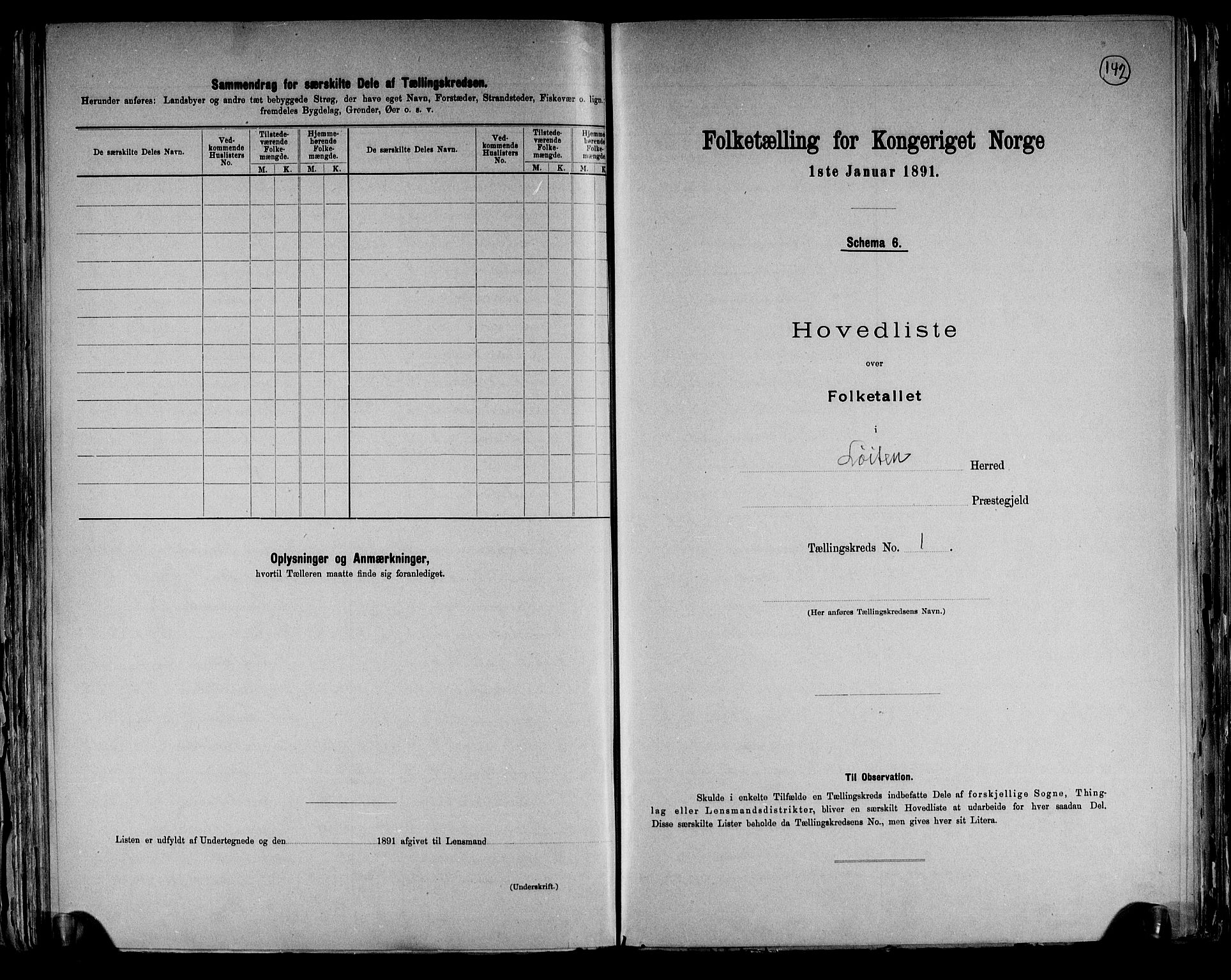 RA, Folketelling 1891 for 0415 Løten herred, 1891, s. 6