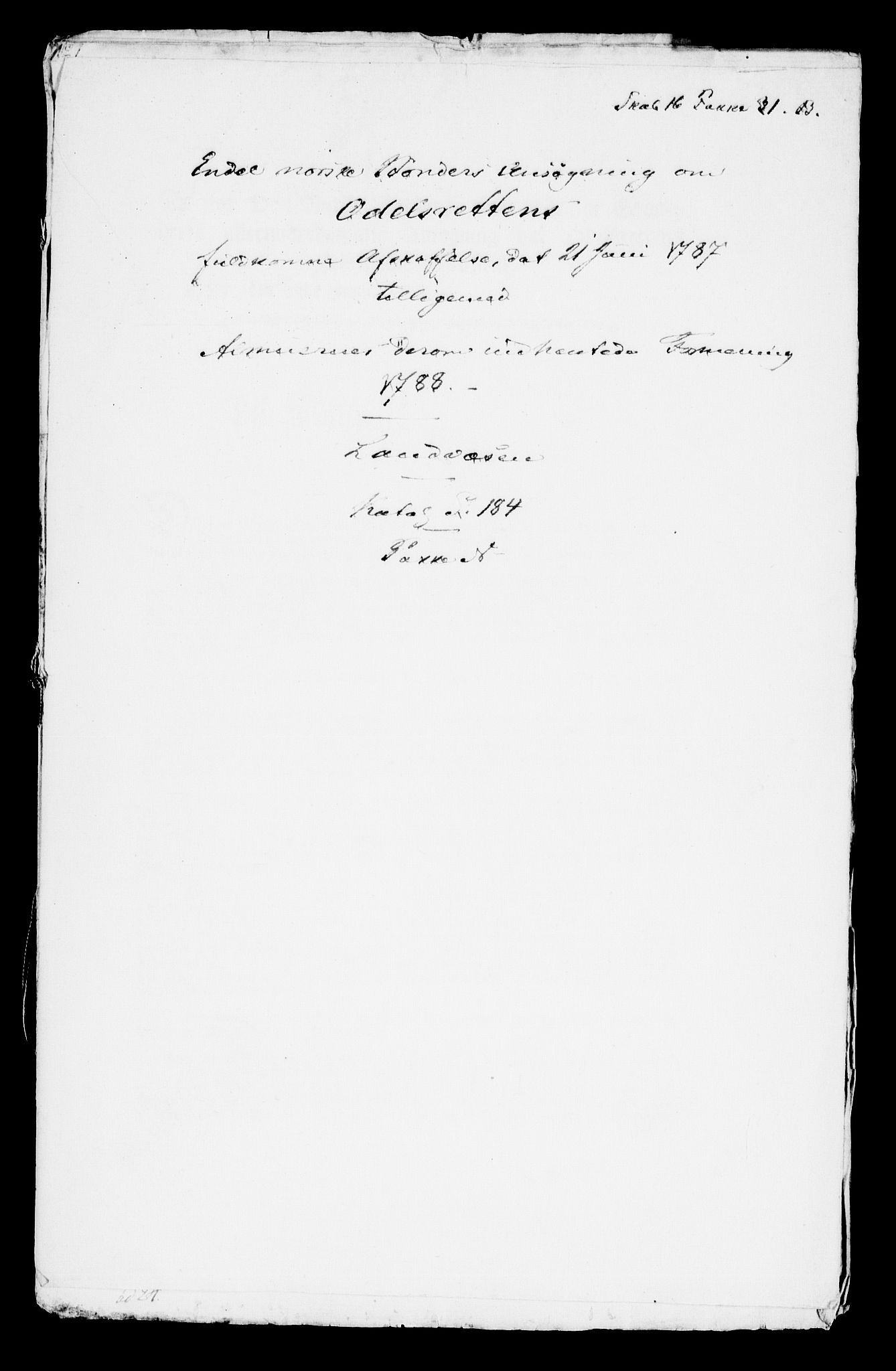 Danske Kanselli, Skapsaker, RA/EA-4061/F/L0108: Skap 16, pakke 31, litra B, 1787-1788, s. 112