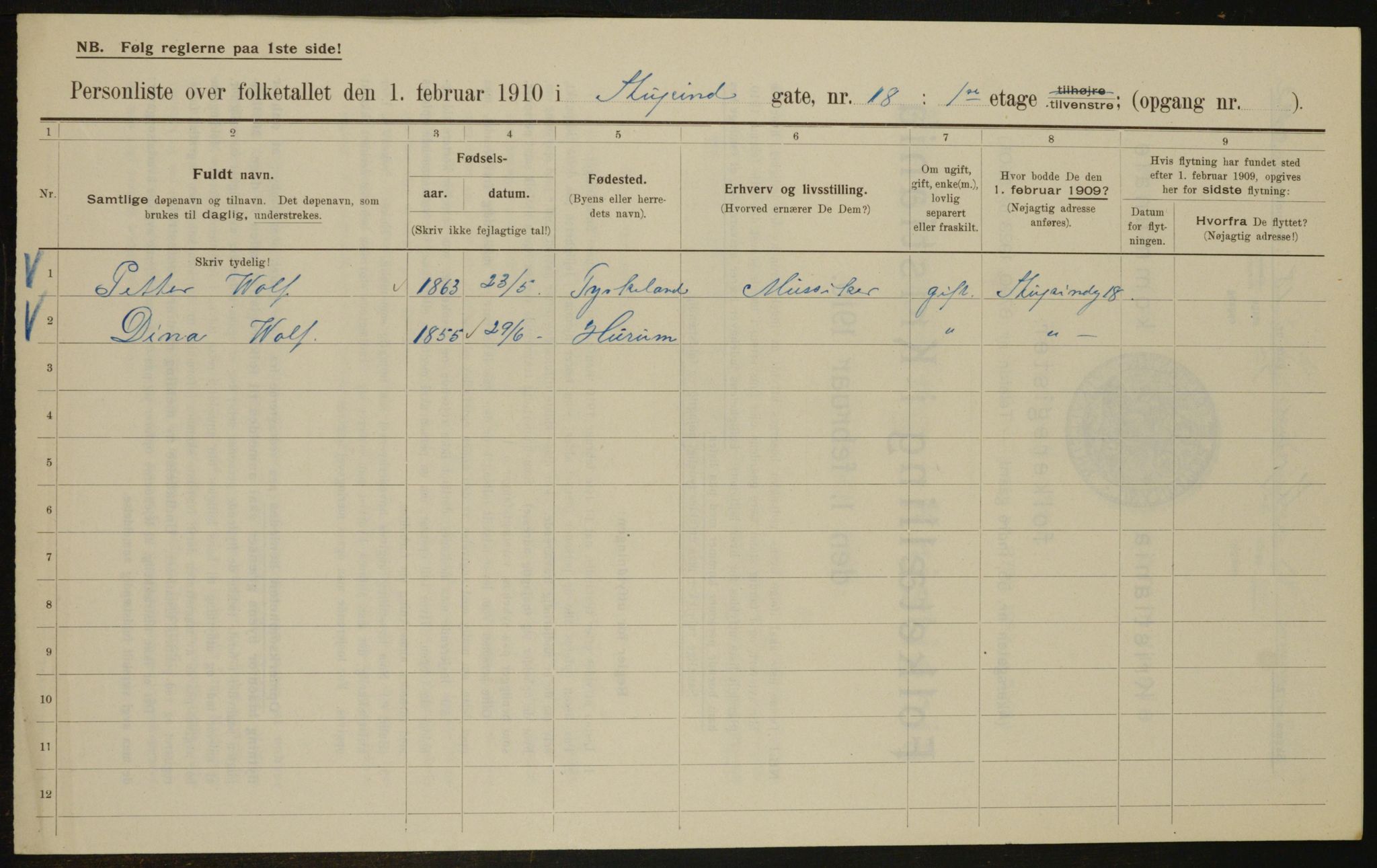 OBA, Kommunal folketelling 1.2.1910 for Kristiania, 1910, s. 99249