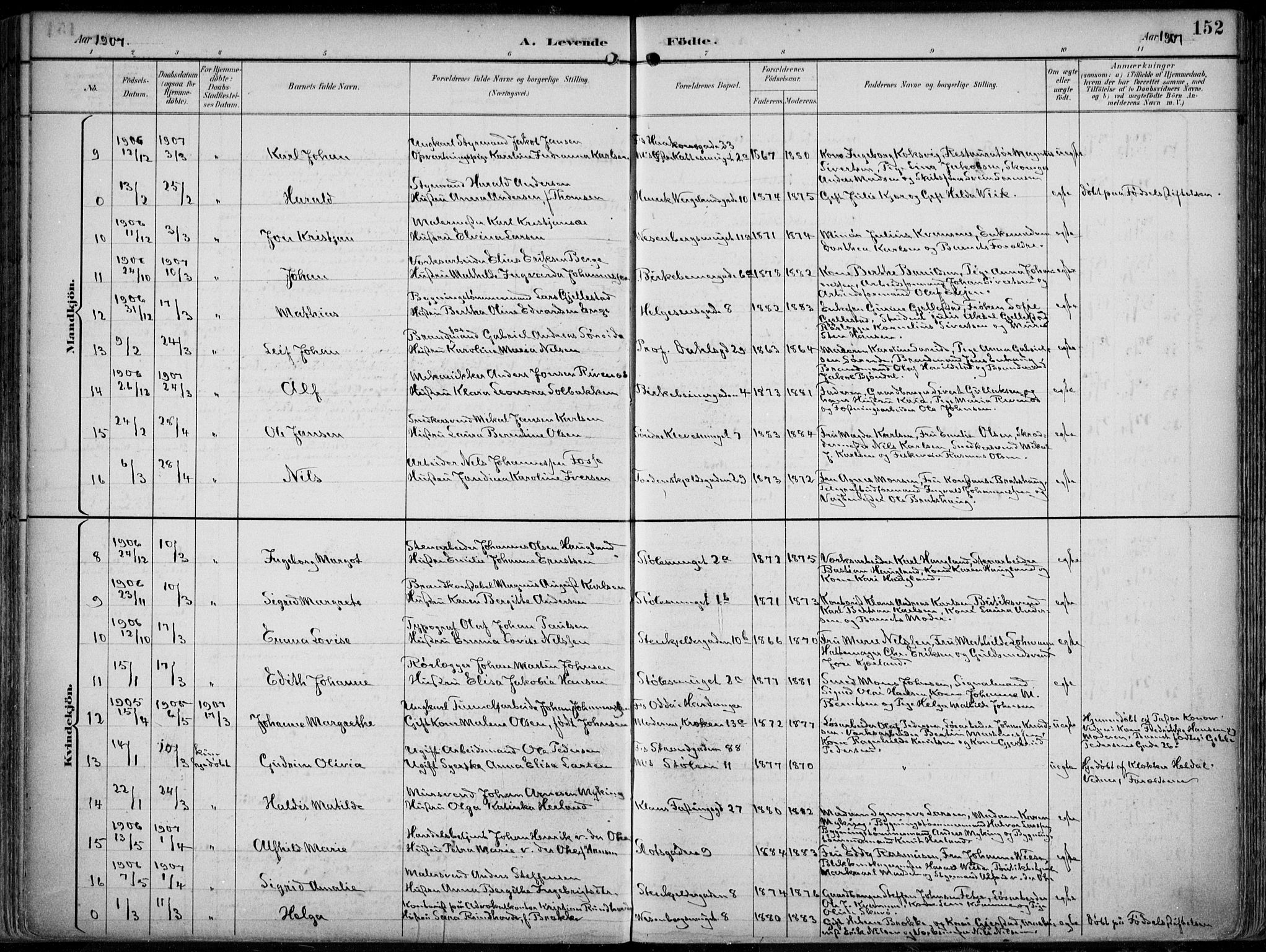 Mariakirken Sokneprestembete, AV/SAB-A-76901/H/Hab/L0005: Klokkerbok nr. A 5, 1893-1913, s. 152