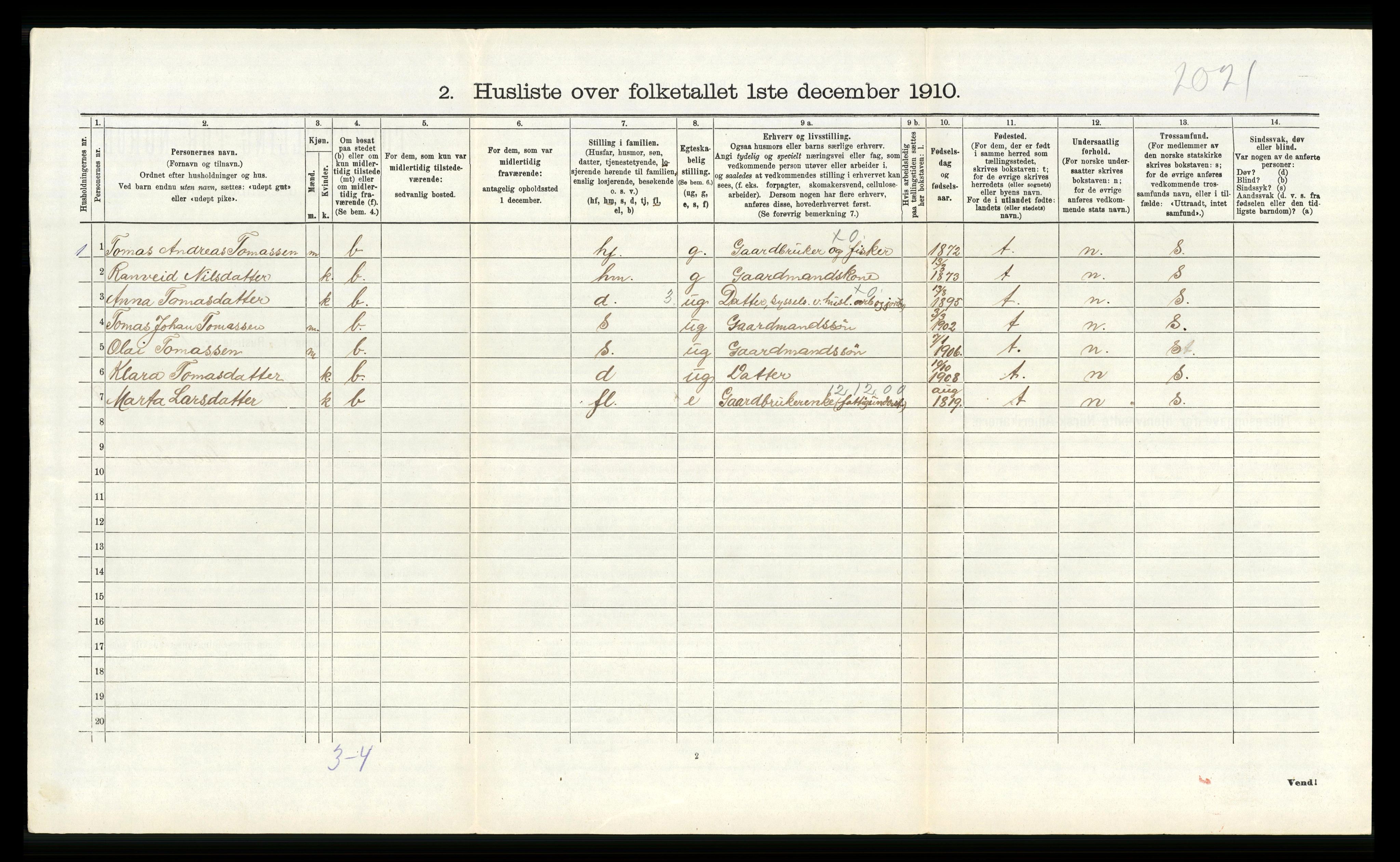 RA, Folketelling 1910 for 1222 Fitjar herred, 1910, s. 394