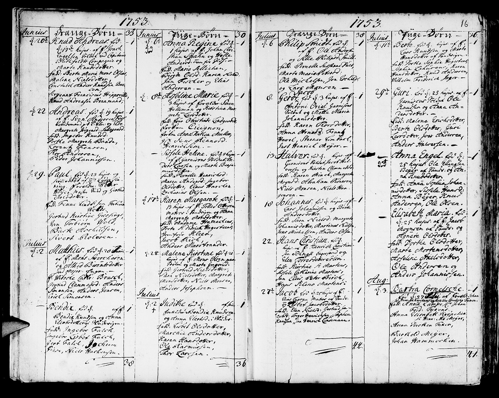 Korskirken sokneprestembete, SAB/A-76101/H/Haa/L0005: Ministerialbok nr. A 5, 1751-1789, s. 16