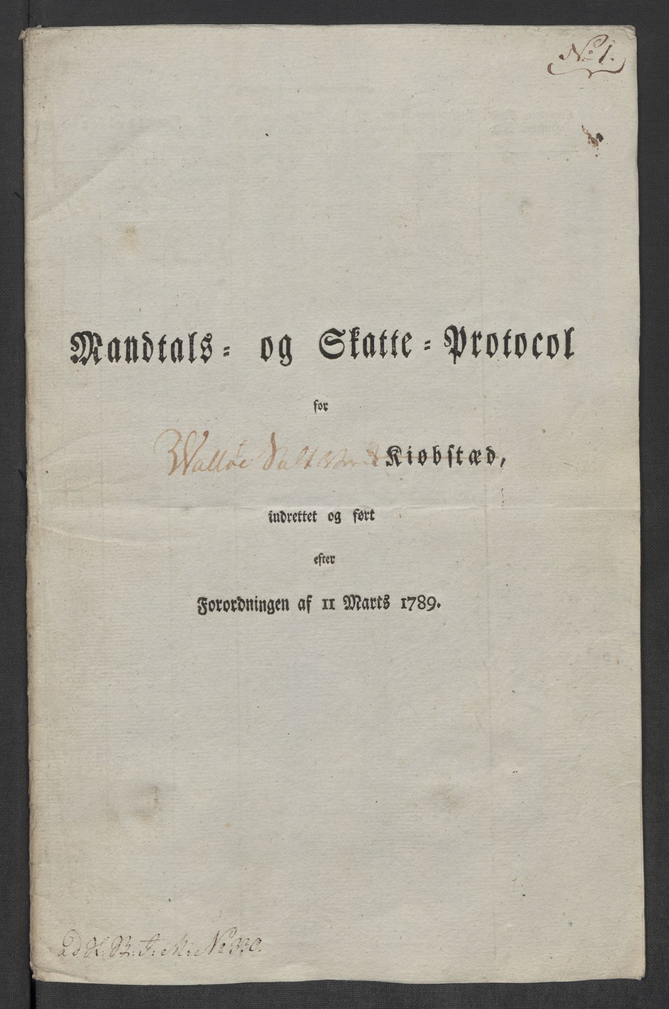 Rentekammeret inntil 1814, Reviderte regnskaper, Mindre regnskaper, RA/EA-4068/Rf/Rfe/L0054: Valdres fogderi. Vallø saltverk, 1789, s. 398