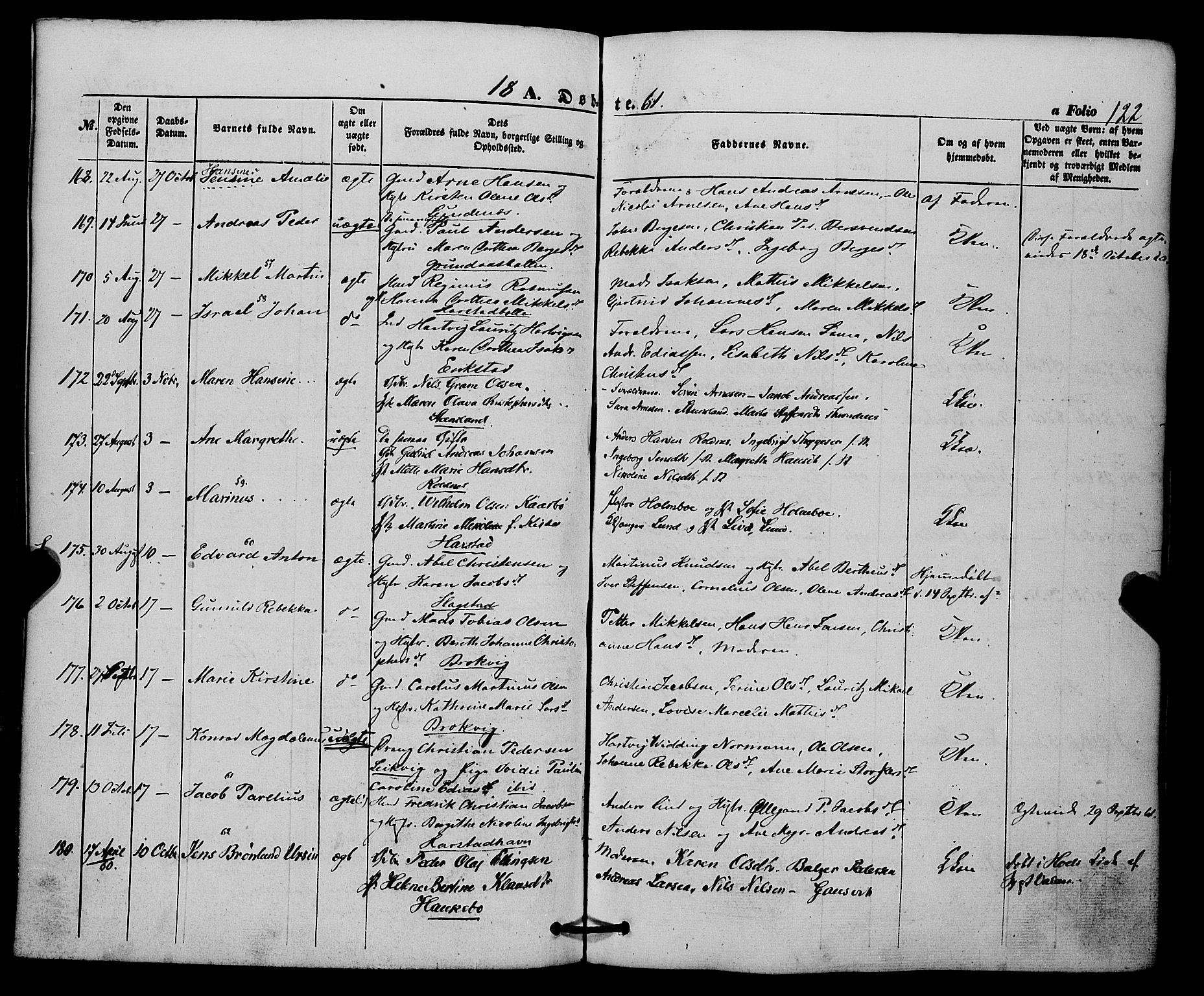 Trondenes sokneprestkontor, AV/SATØ-S-1319/H/Ha/L0011kirke: Ministerialbok nr. 11, 1853-1862, s. 122